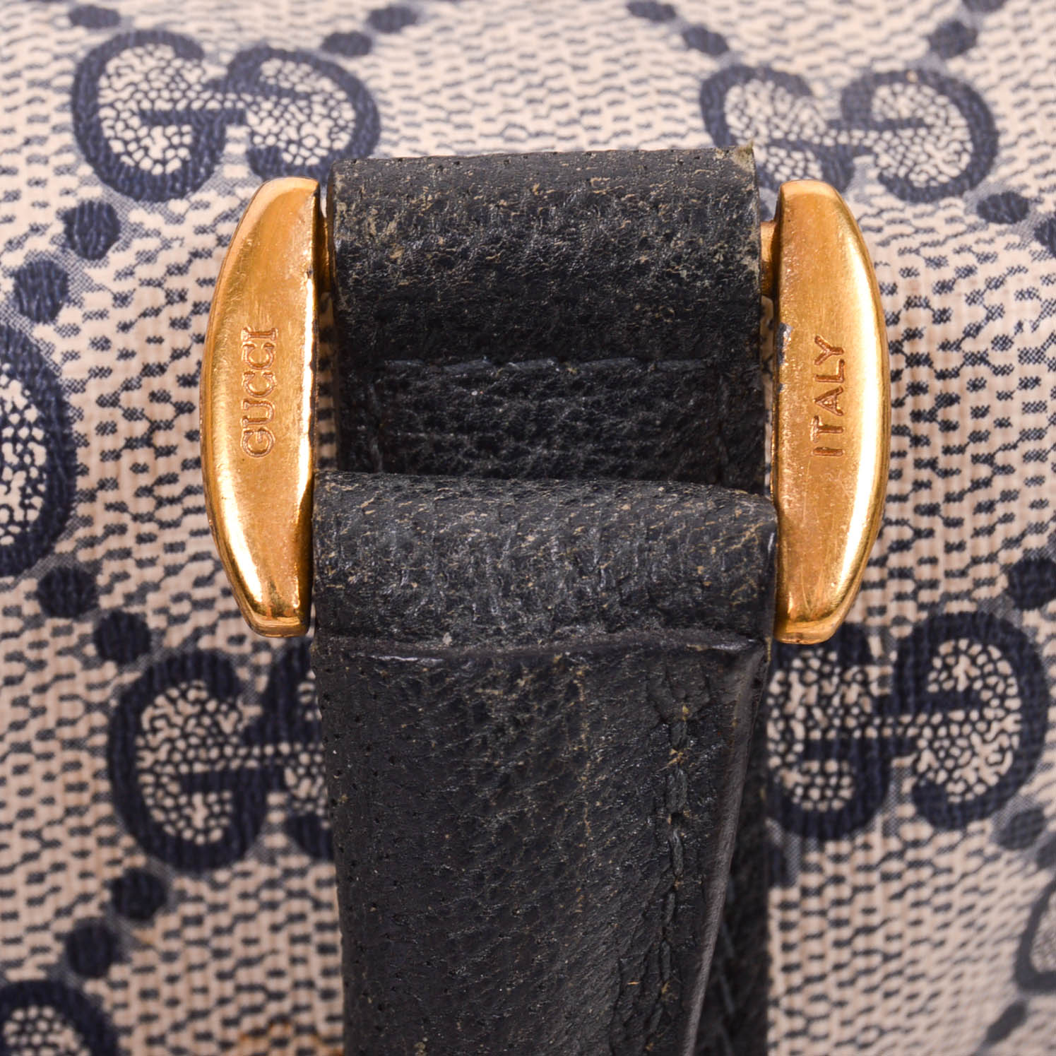 Vintage Navy Blue Gucci Accessory Collection Handbag