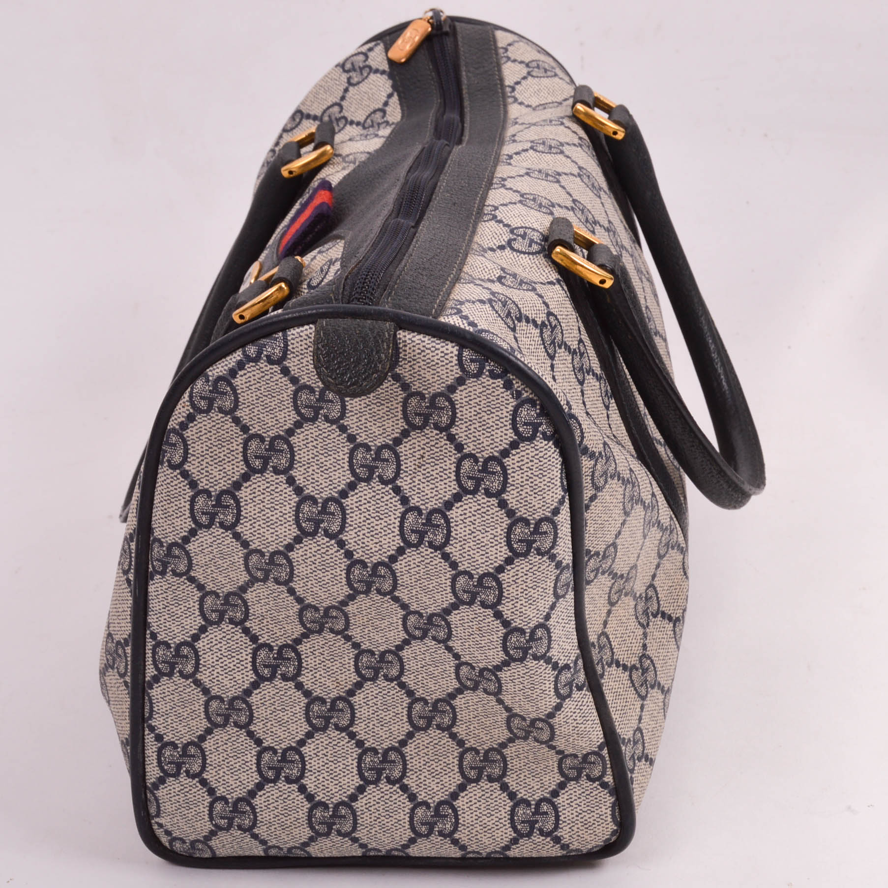 Vintage Navy Blue Gucci Accessory Collection Handbag