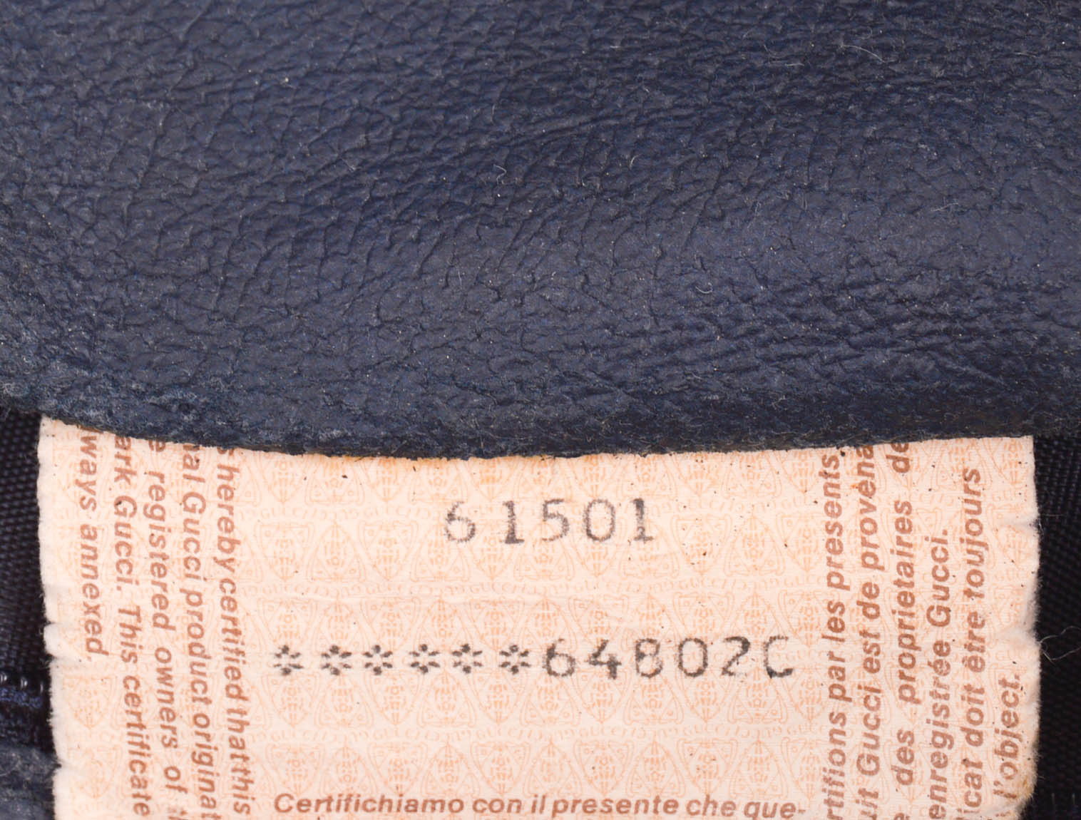 Vintage Navy Blue Gucci Accessory Collection Handbag