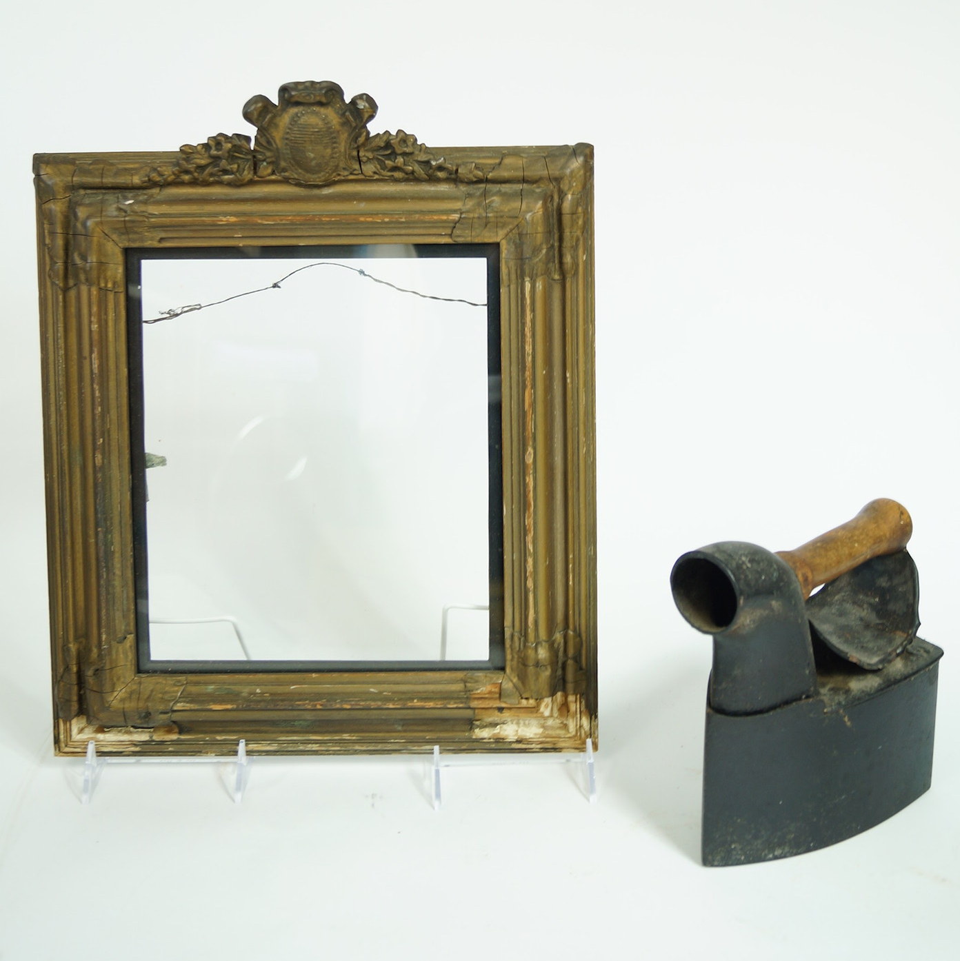 Antique Frame and Coal Iron