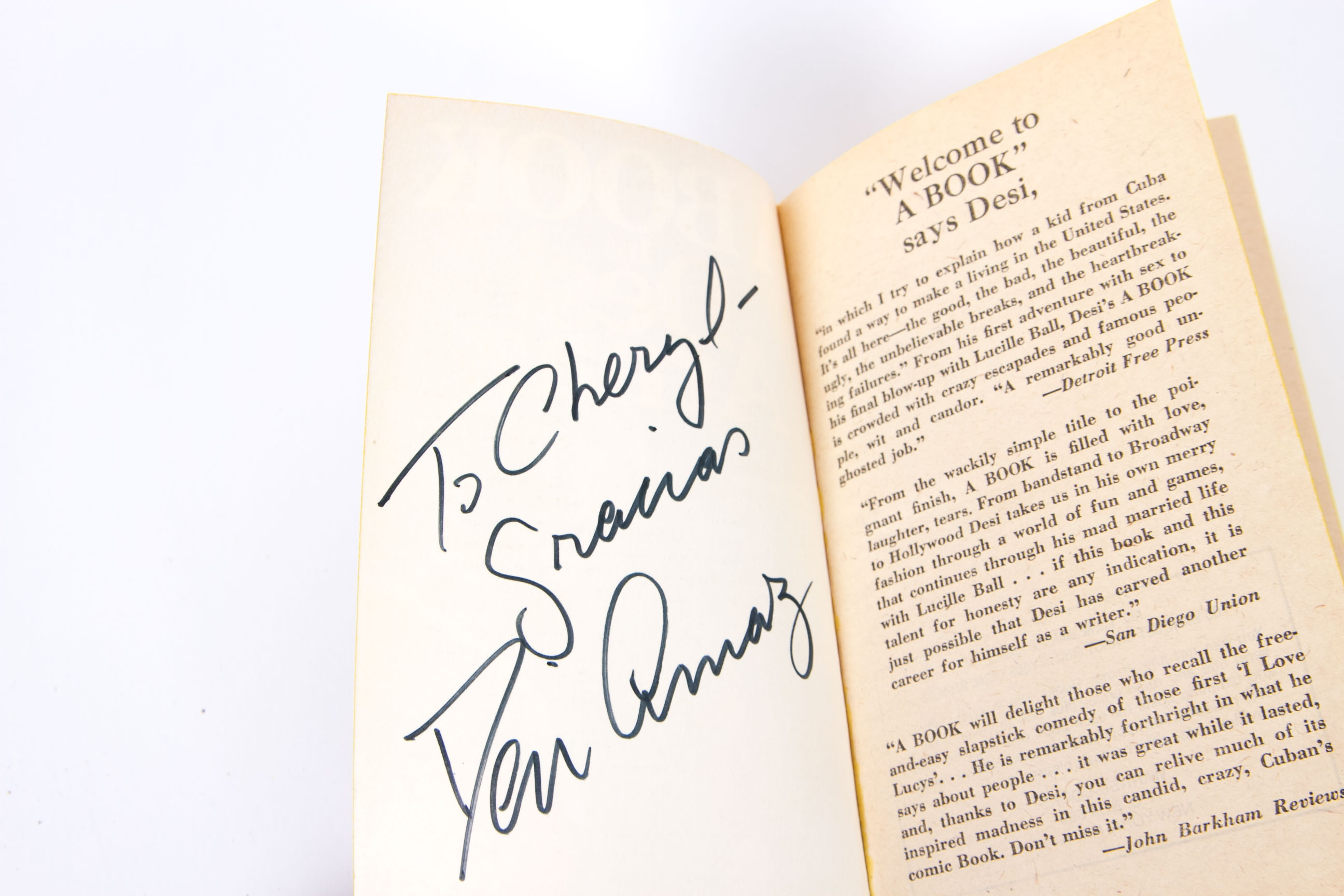 Autographed Desi Arnaz "A Book"