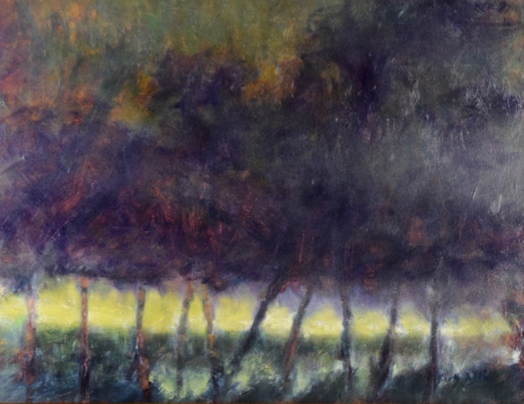 Original Scott Addis (b.1963) Oil Painting on Board Titled "Under The Trees", Professionally Framed