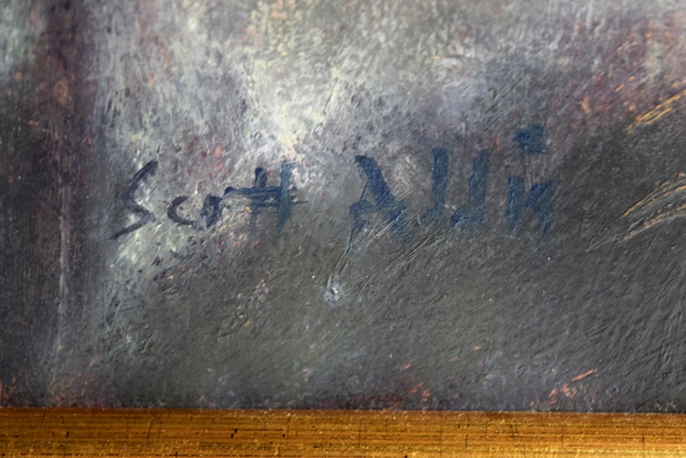 Original Scott Addis (b.1963) Oil Painting on Board Titled "Under The Trees", Professionally Framed