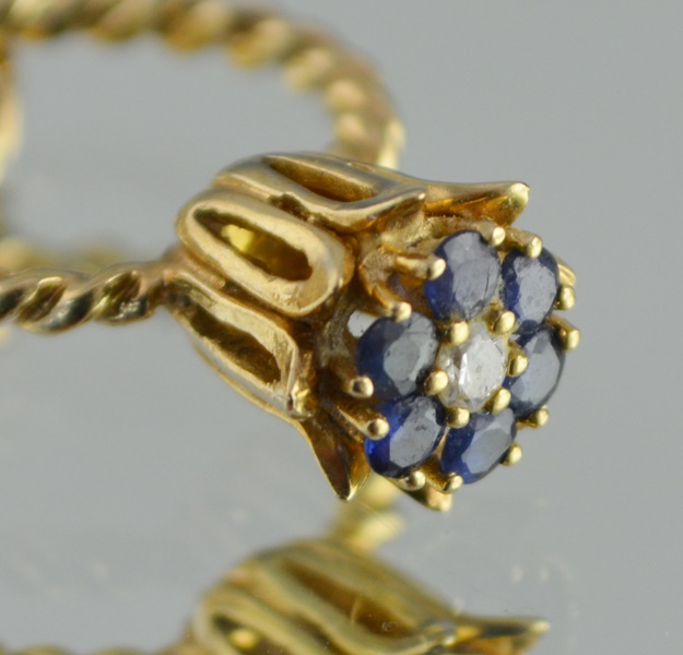 14K Yellow Gold Emerald, Sapphire, and Ruby Stackable Ring Set