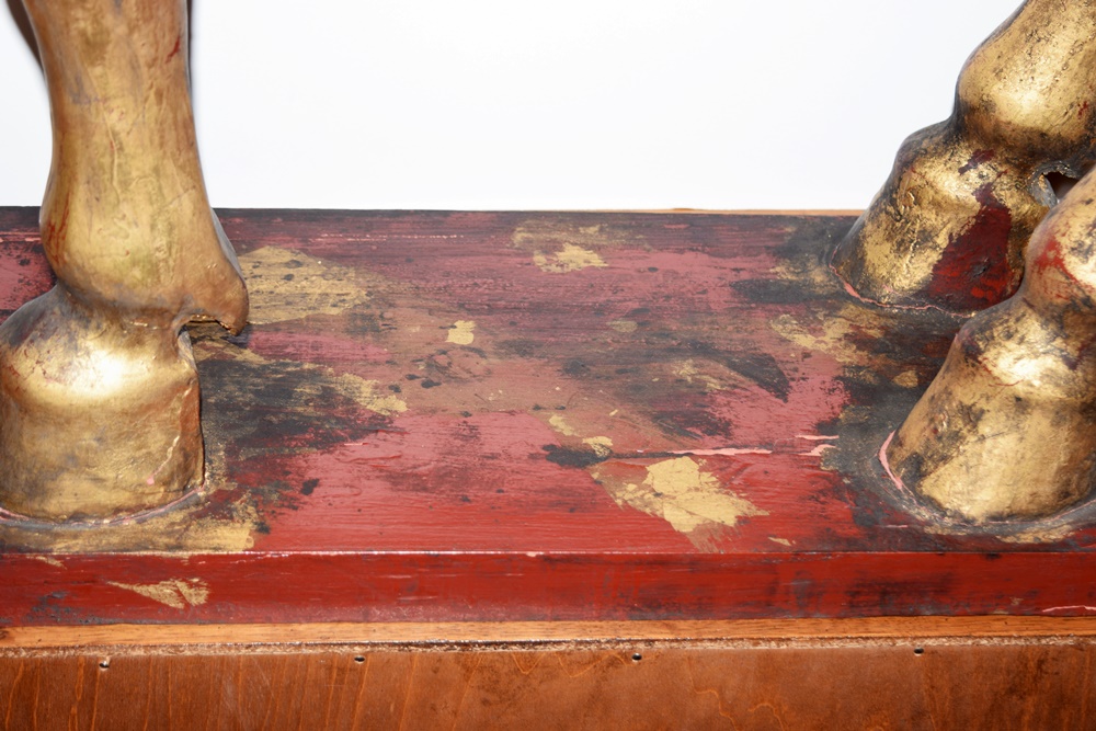 Large and Impressive Decoratively Carved and Gilt Wooden Horse
