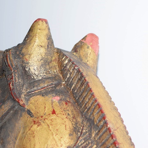 Large and Impressive Decoratively Carved and Gilt Wooden Horse