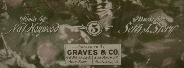 "When The Autumn Leaves Are Turning Red and Gold" Framed Antique Sheet Music Cover