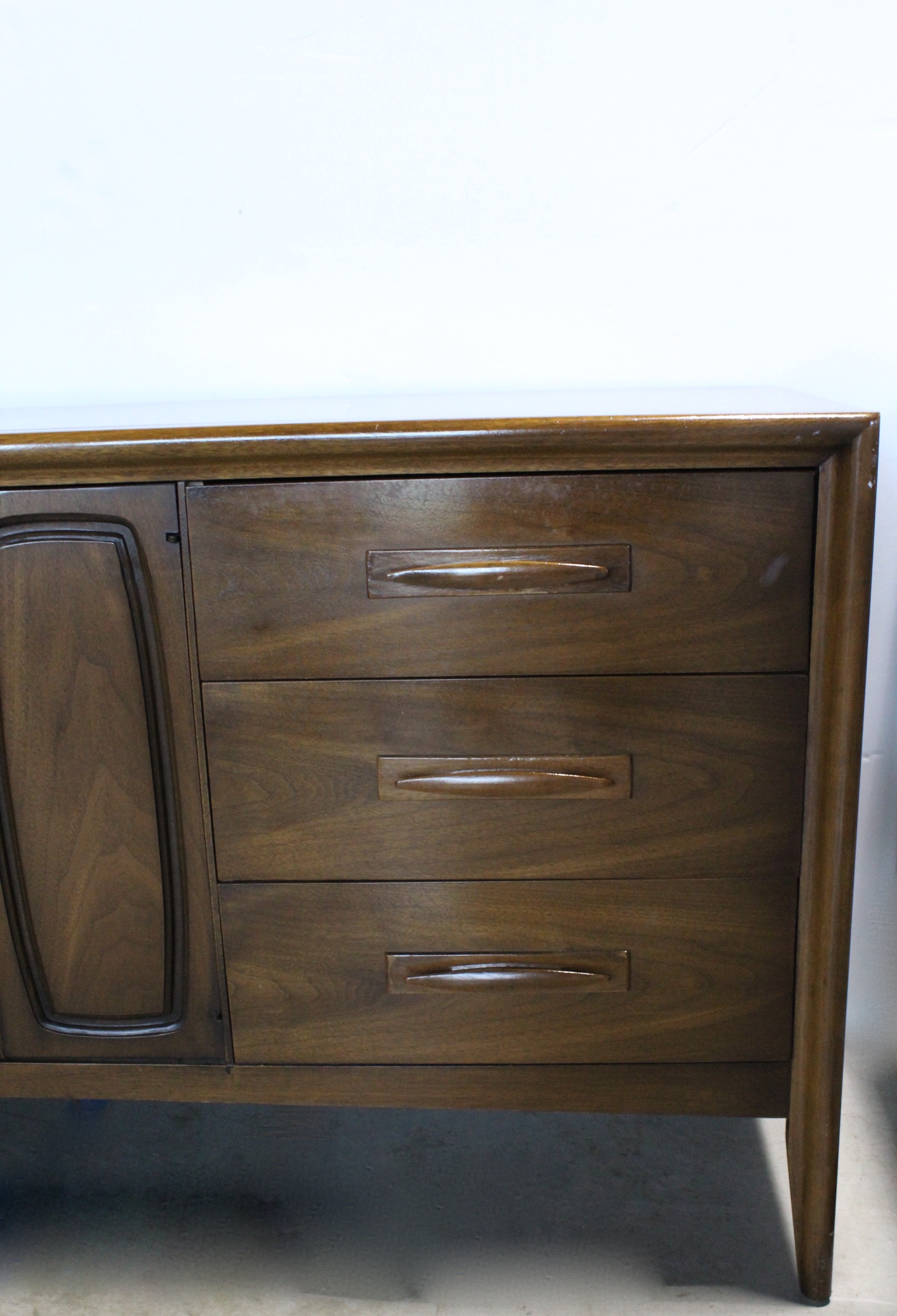 Mid Century Modern Broyhill Premier Triple Dresser with Mirror