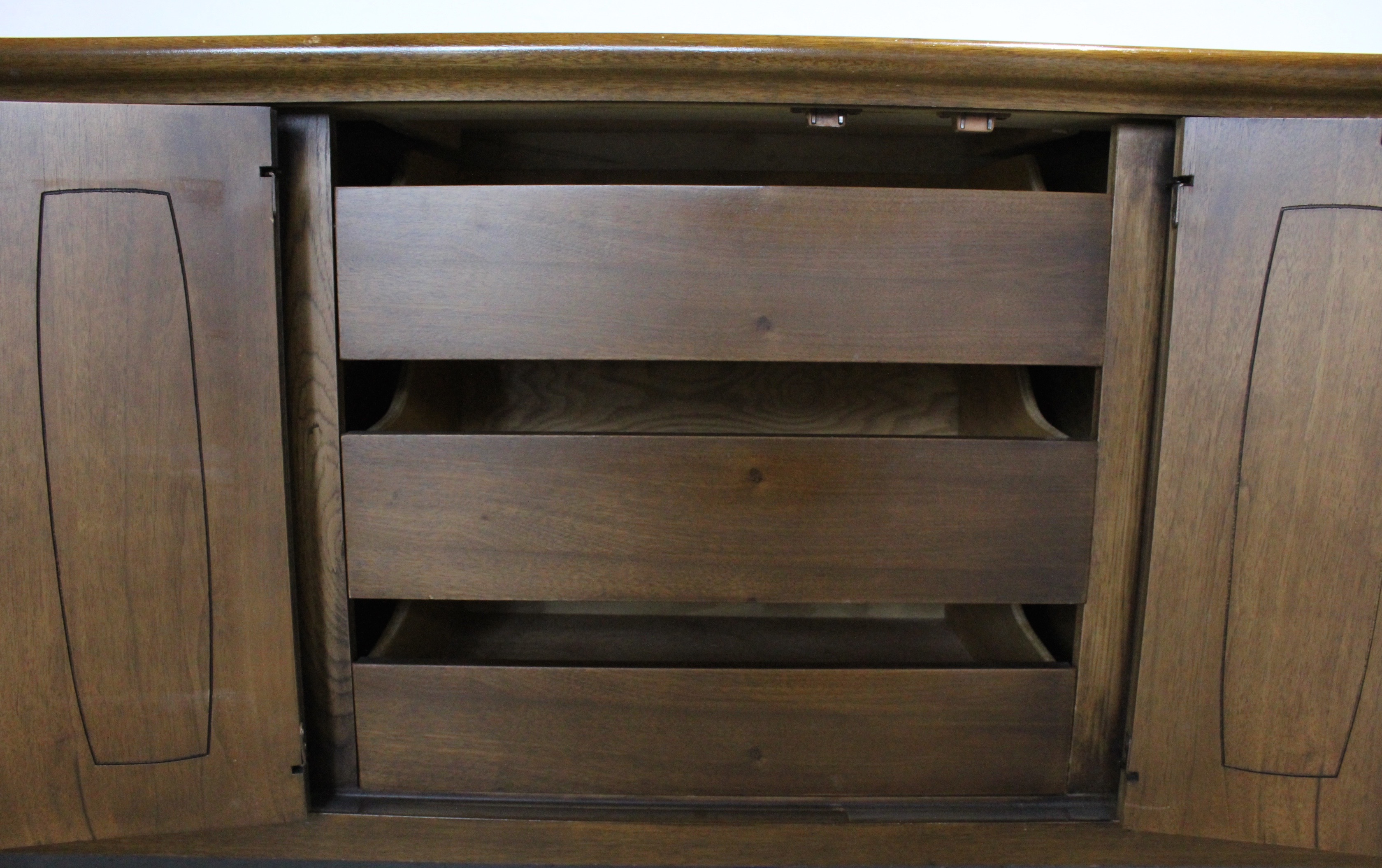 Mid Century Modern Broyhill Premier Triple Dresser with Mirror