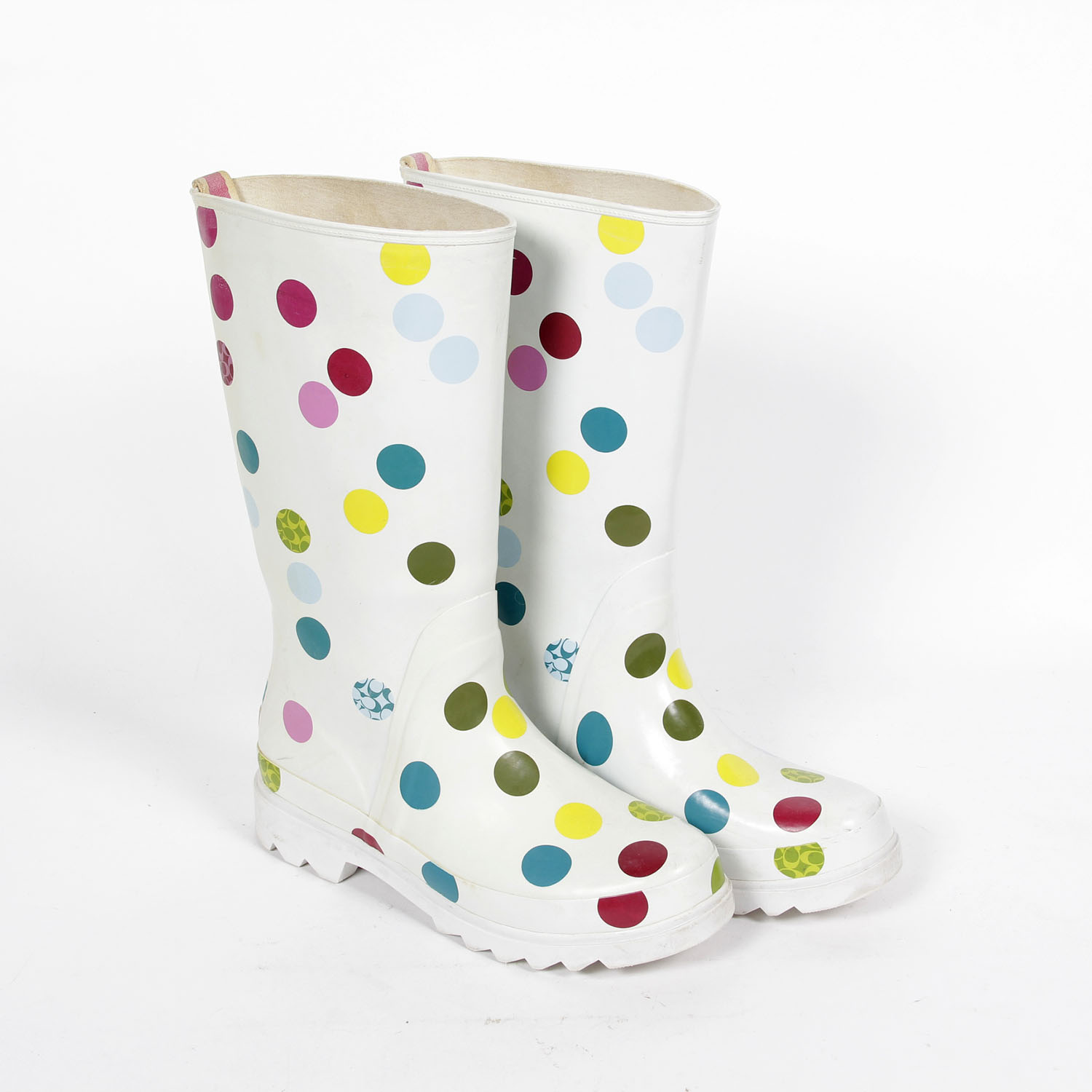 Pair of Coach Rubber Rain Boots Size 8