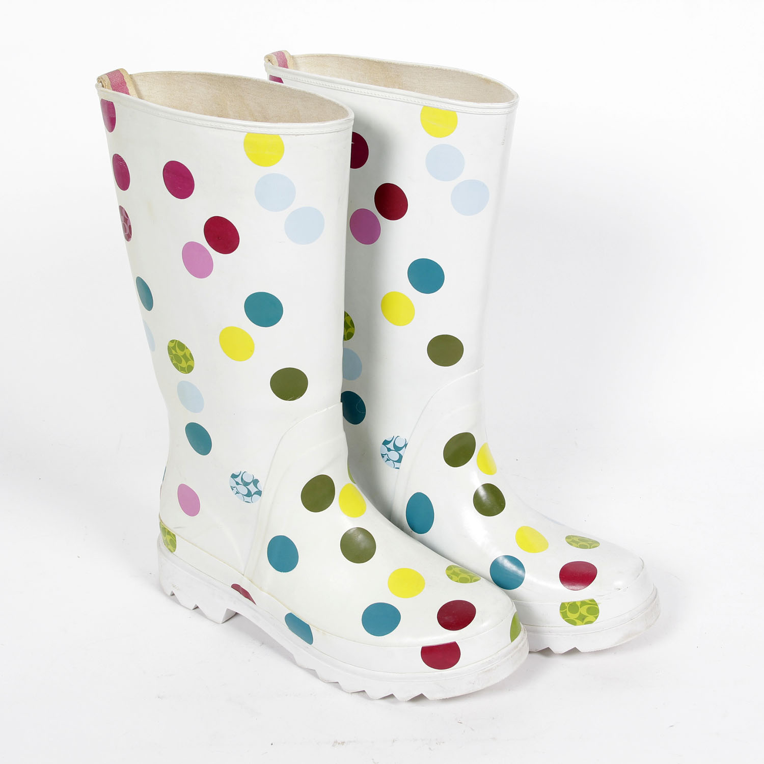 Pair of Coach Rubber Rain Boots Size 8