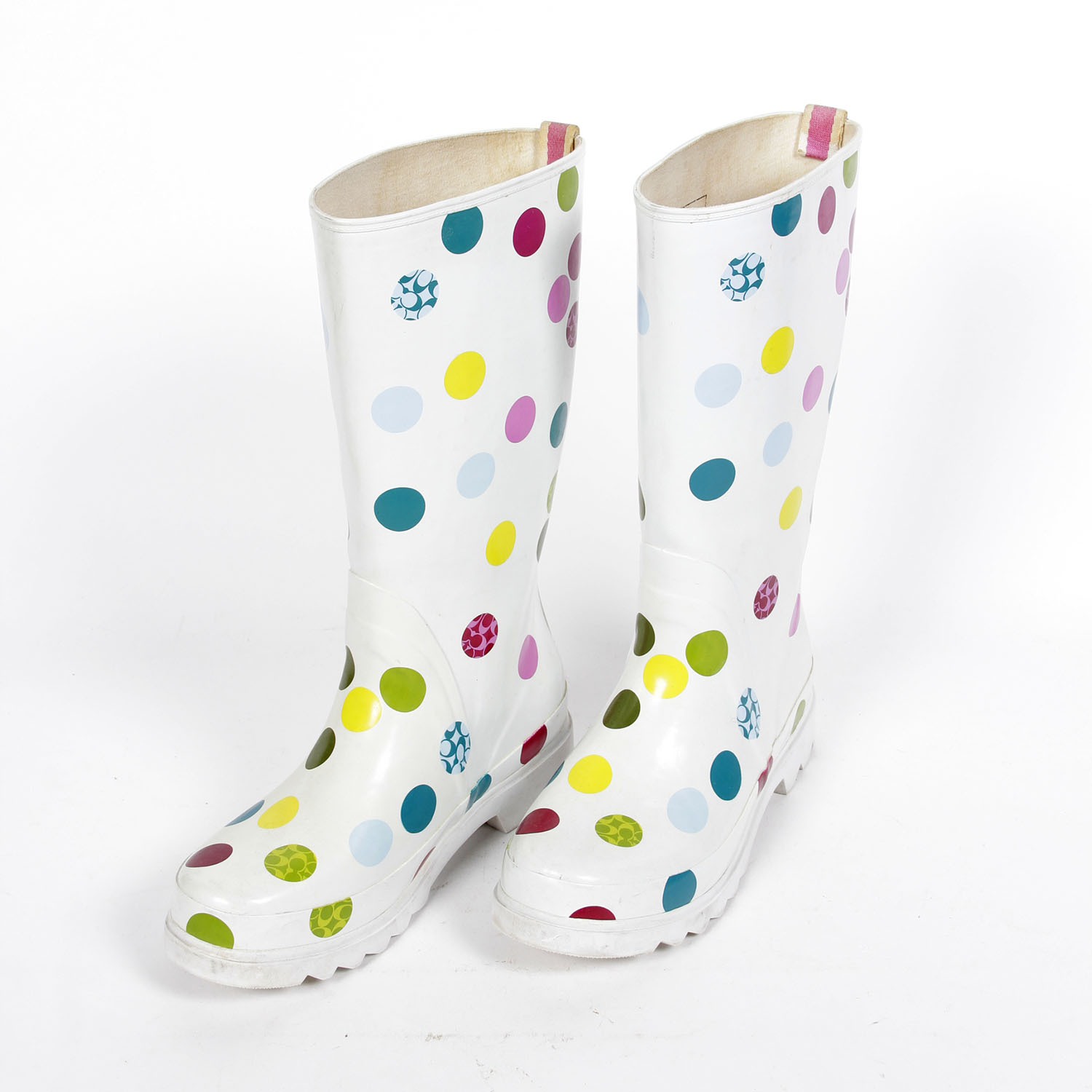 Pair of Coach Rubber Rain Boots Size 8