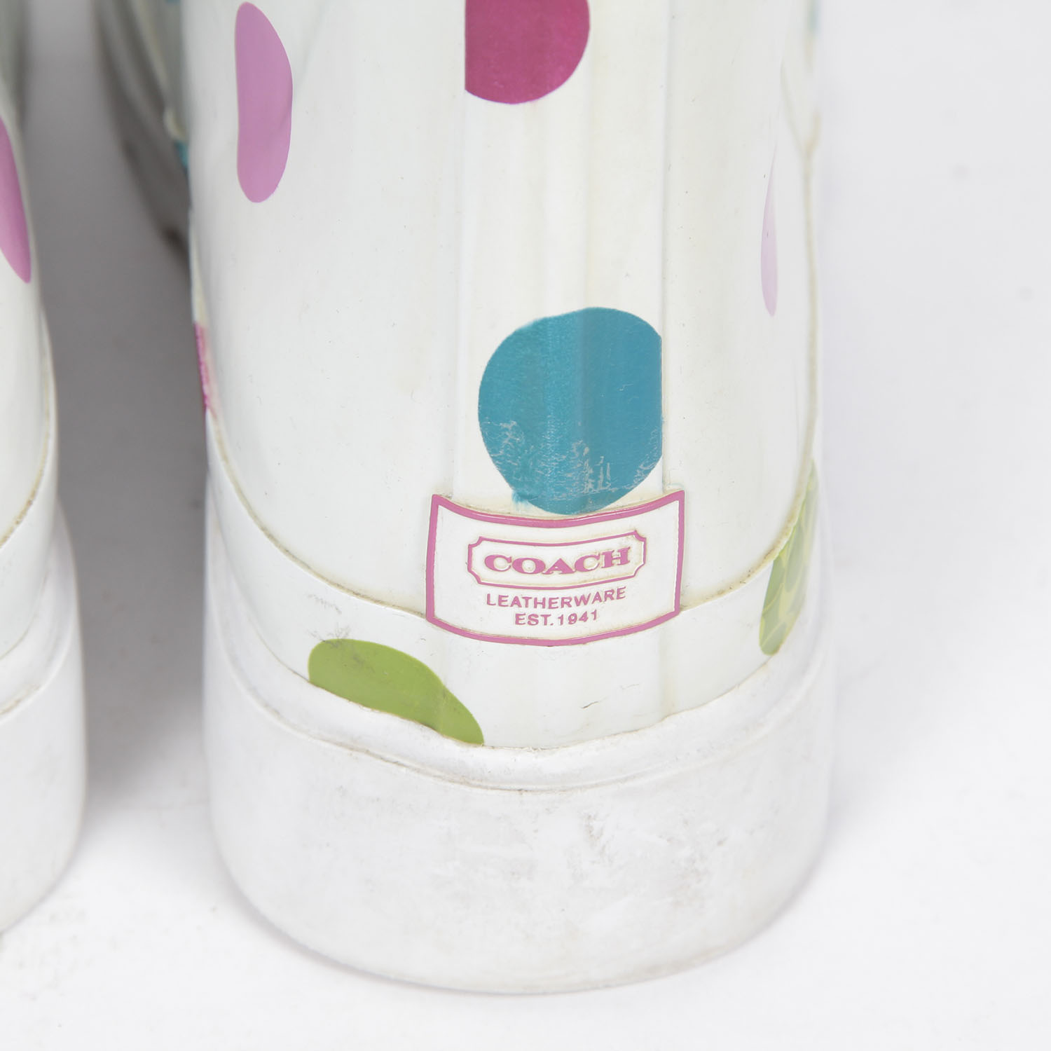 Pair of Coach Rubber Rain Boots Size 8