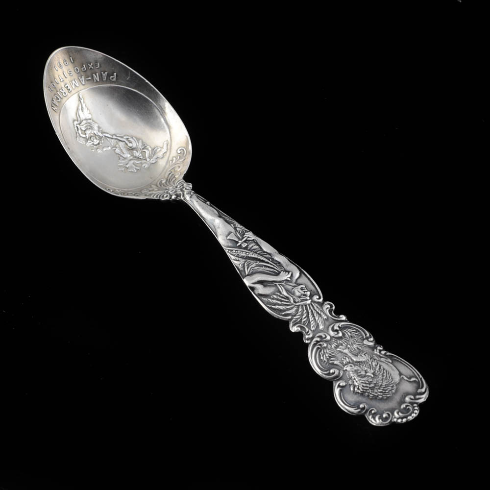 Sterling Silver 1901 Pan American Exposition Souvenir Spoon