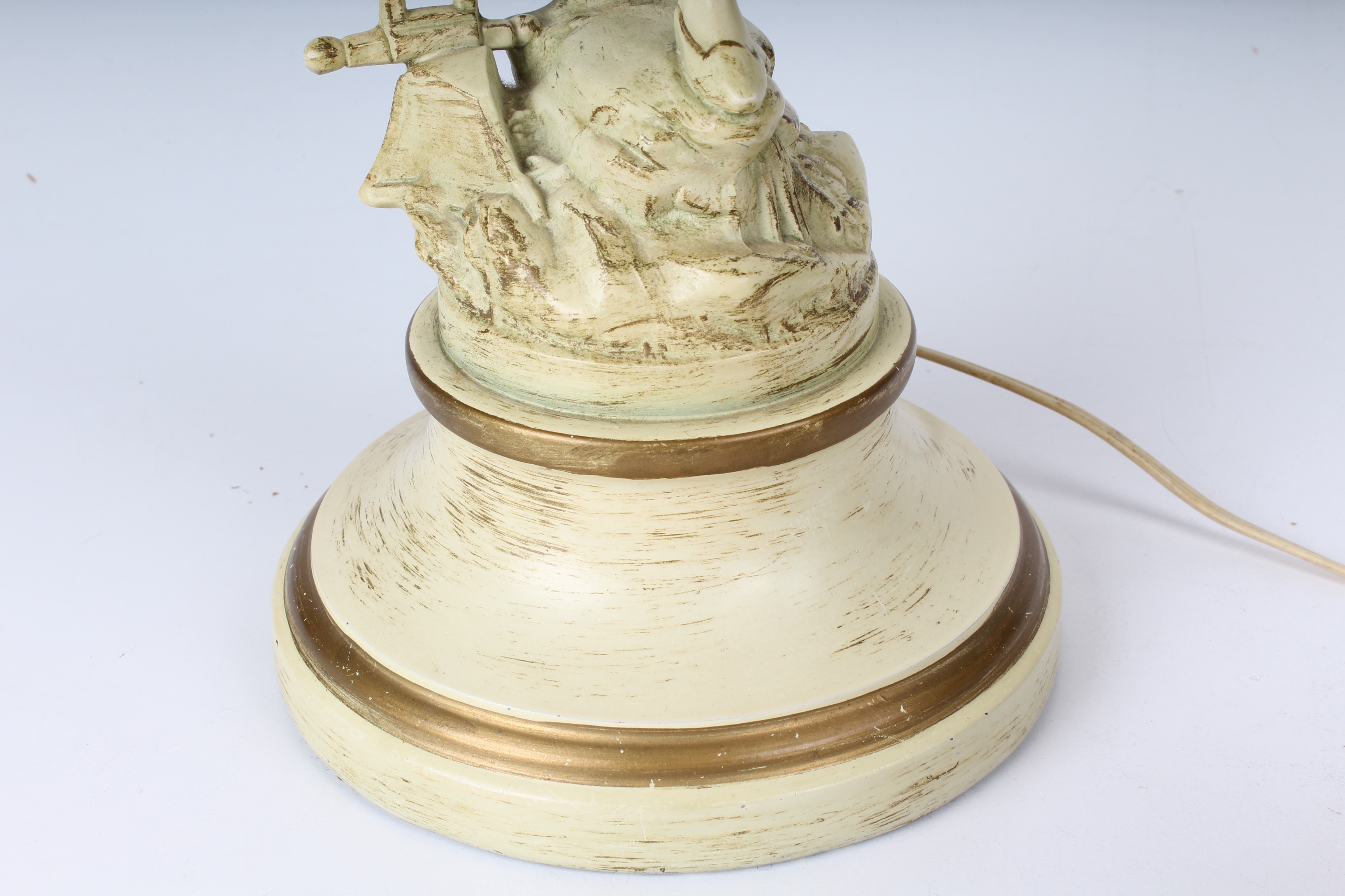 Pair of Vintage French Figural Metal Lamps