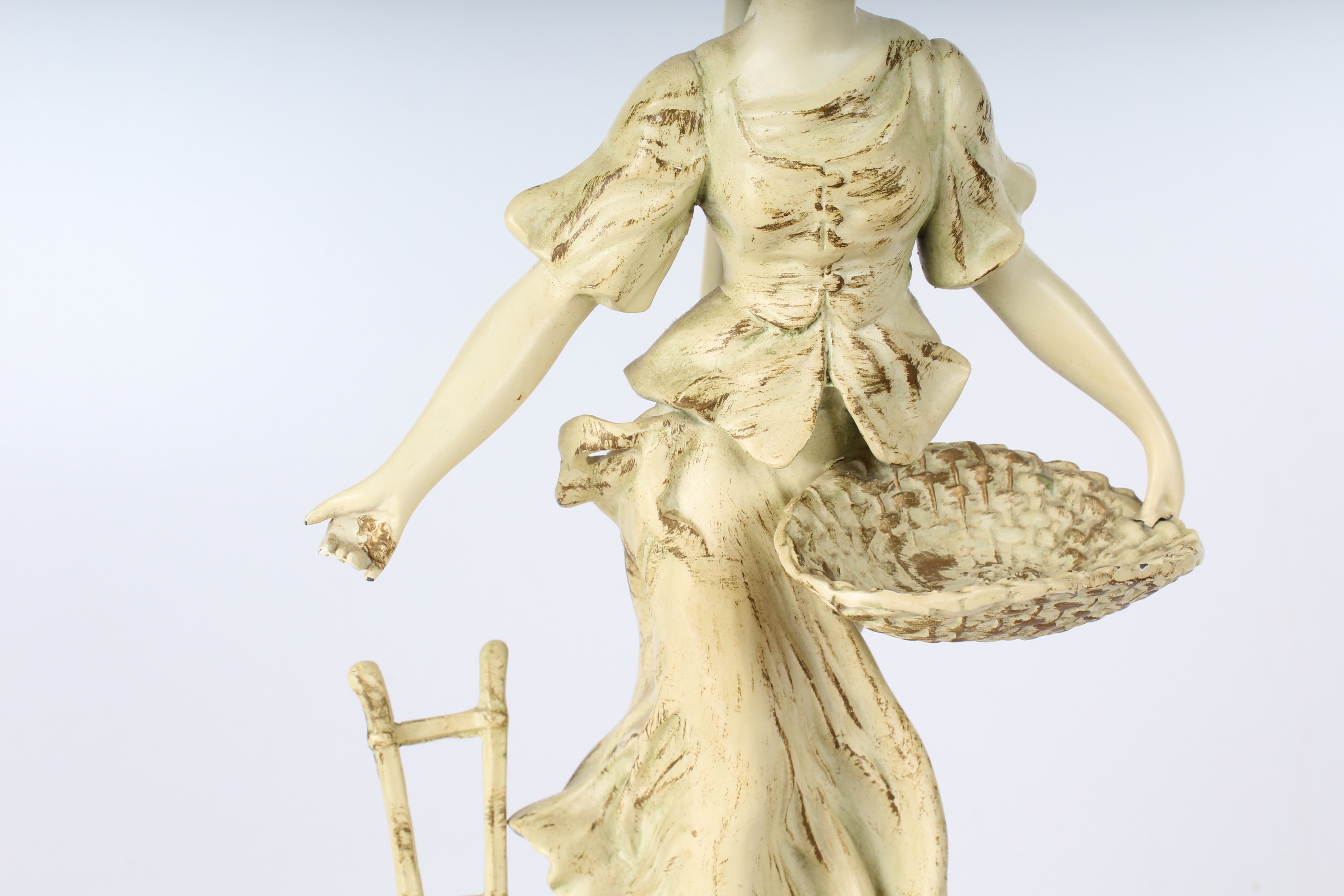 Pair of Vintage French Figural Metal Lamps