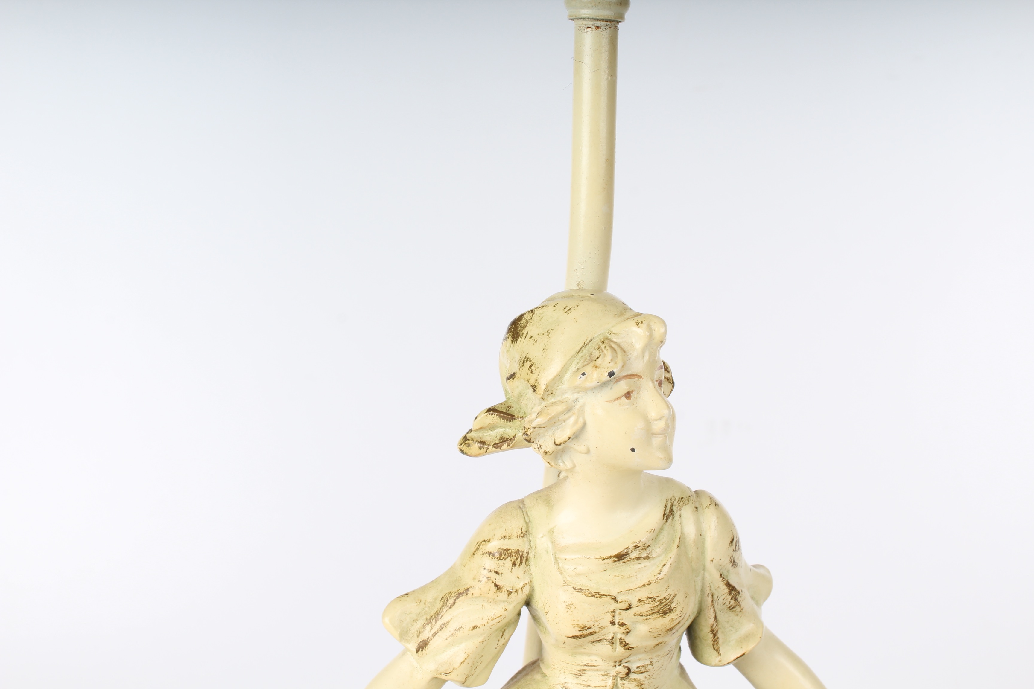 Pair of Vintage French Figural Metal Lamps