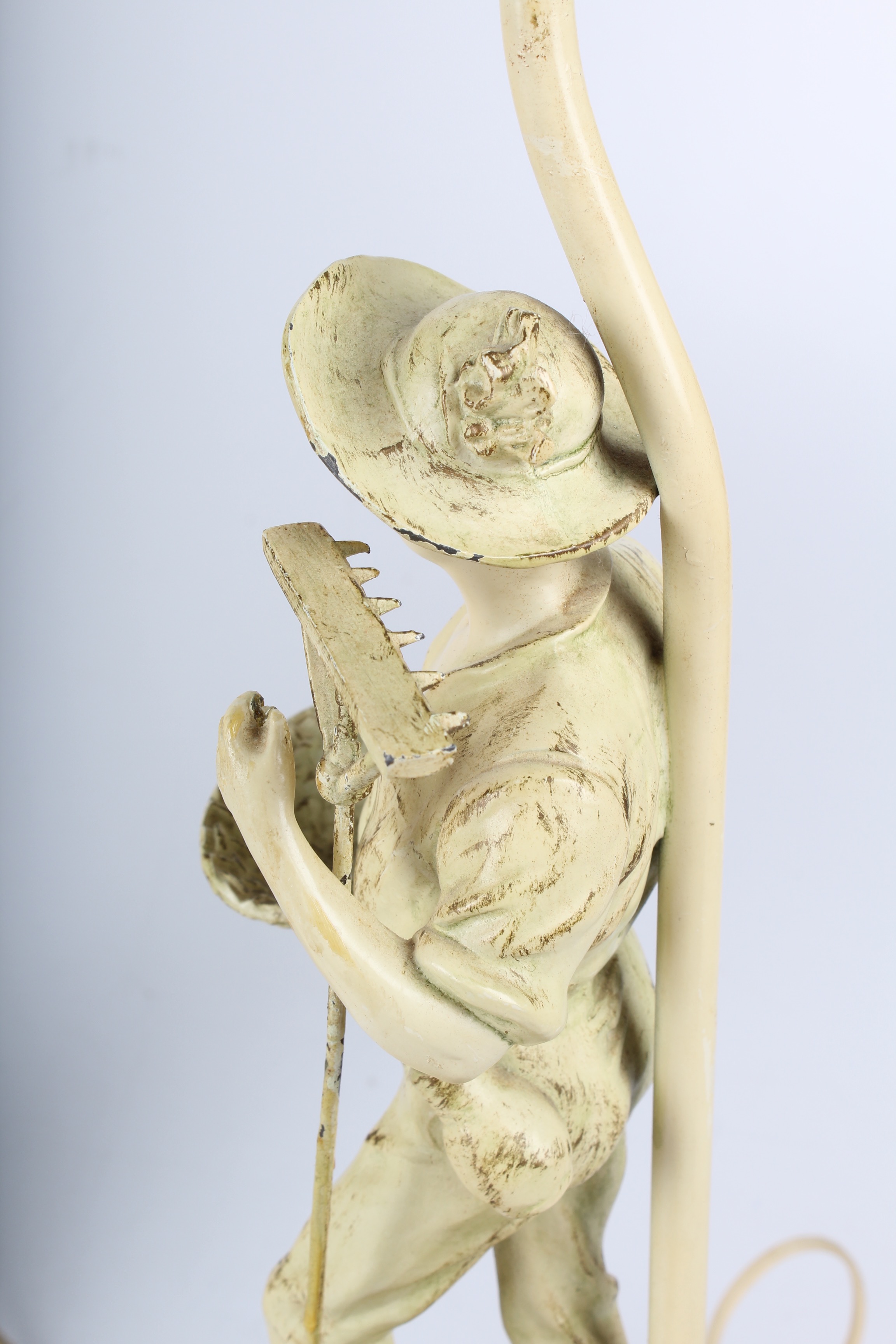 Pair of Vintage French Figural Metal Lamps