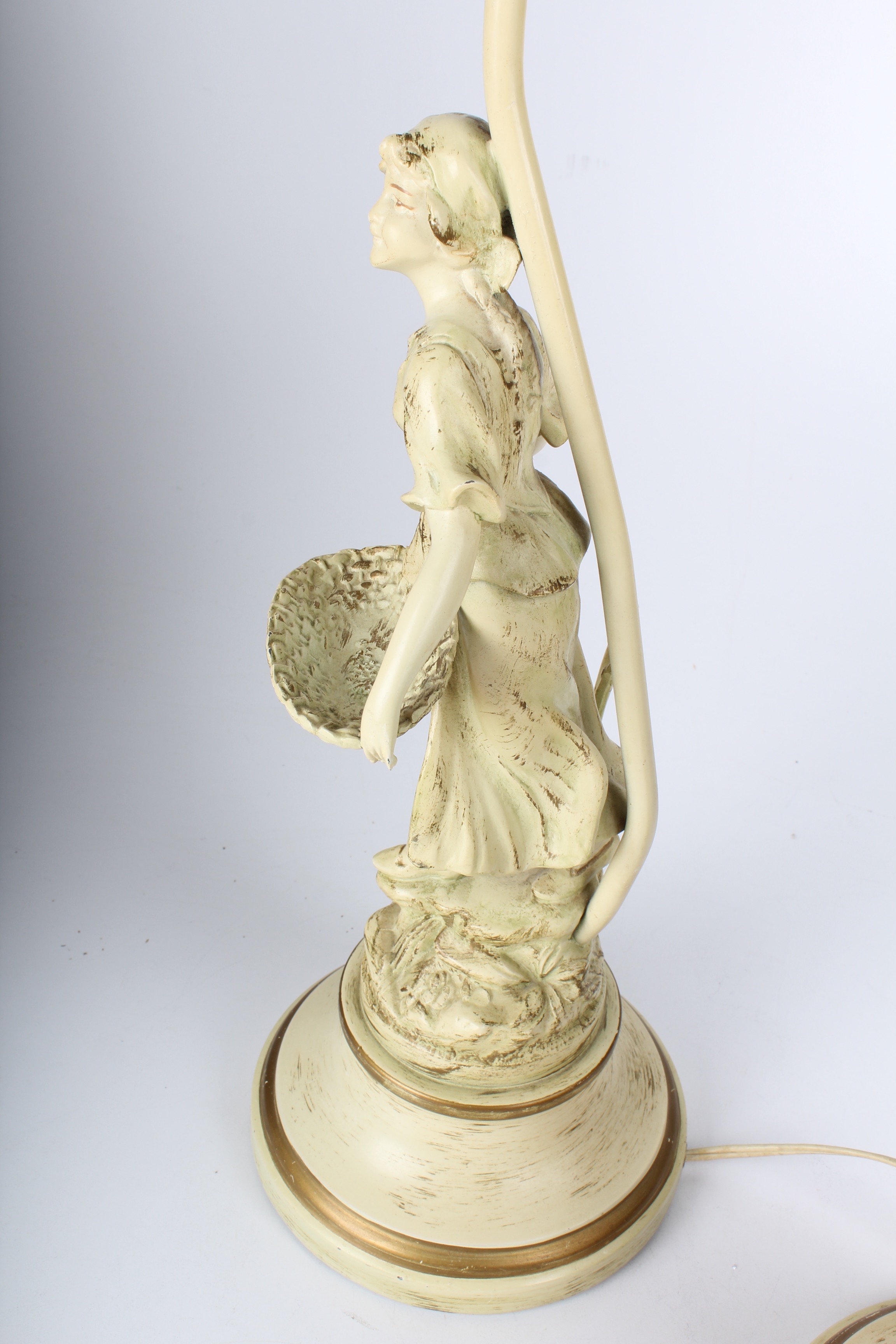 Pair of Vintage French Figural Metal Lamps