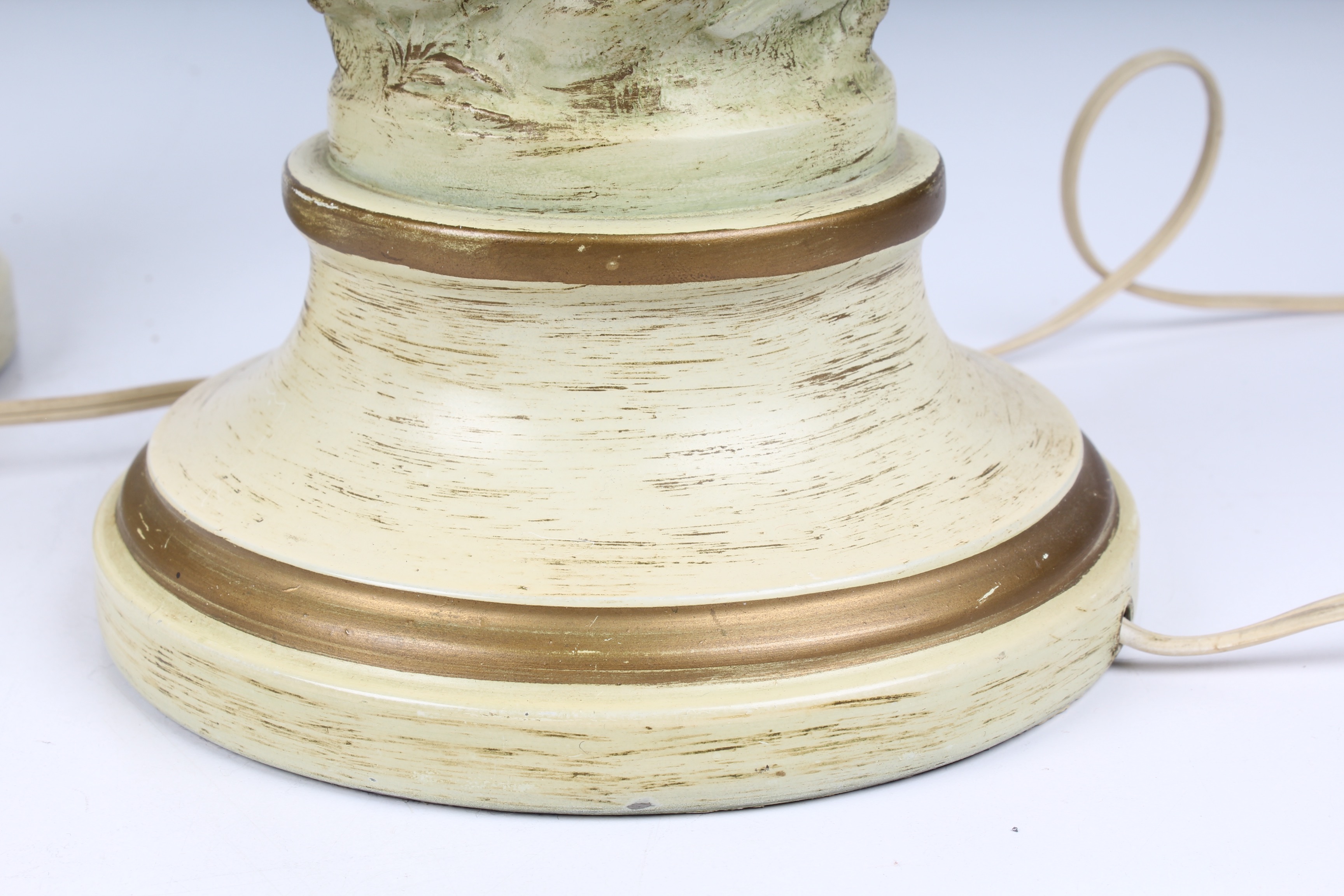 Pair of Vintage French Figural Metal Lamps