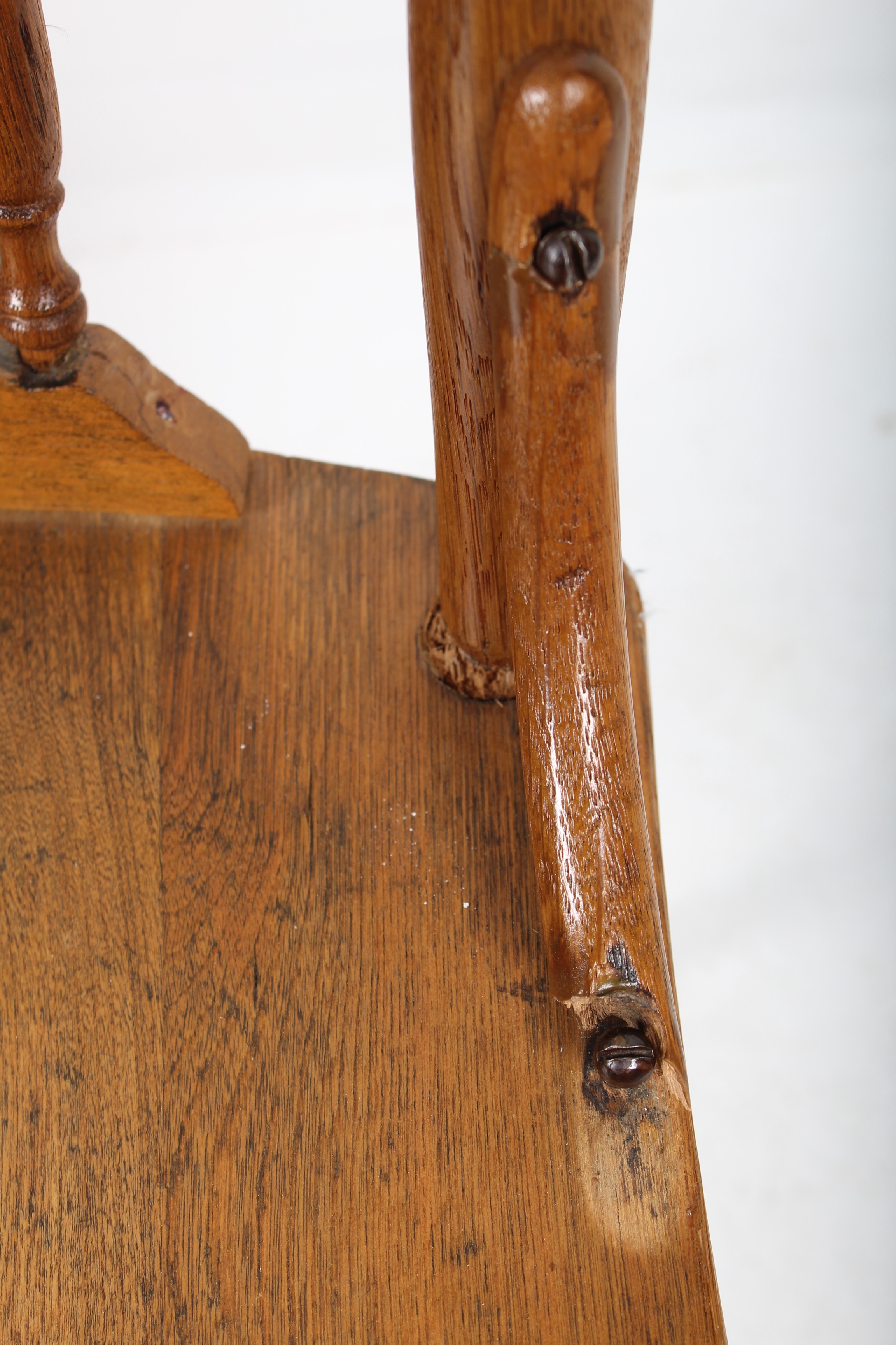 Quartet of Antique Spindle Back Ash Wood Chairs