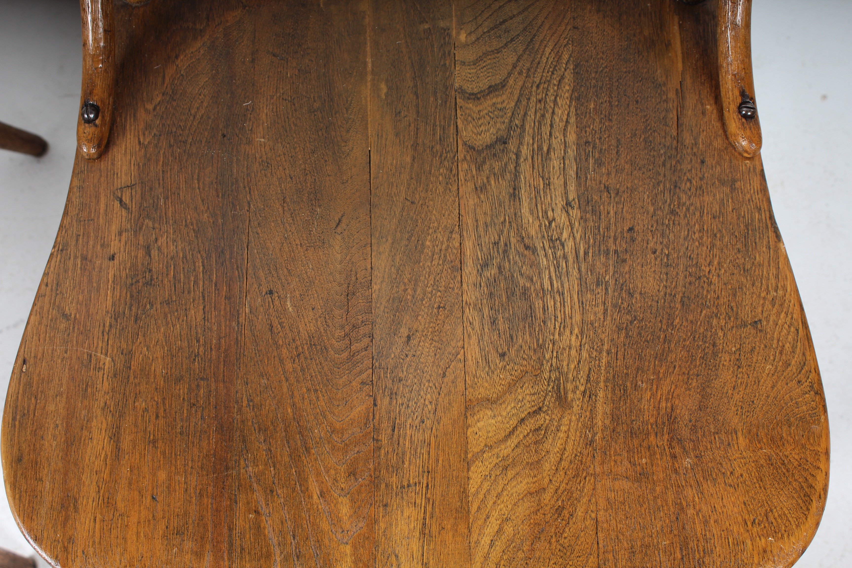 Quartet of Antique Spindle Back Ash Wood Chairs