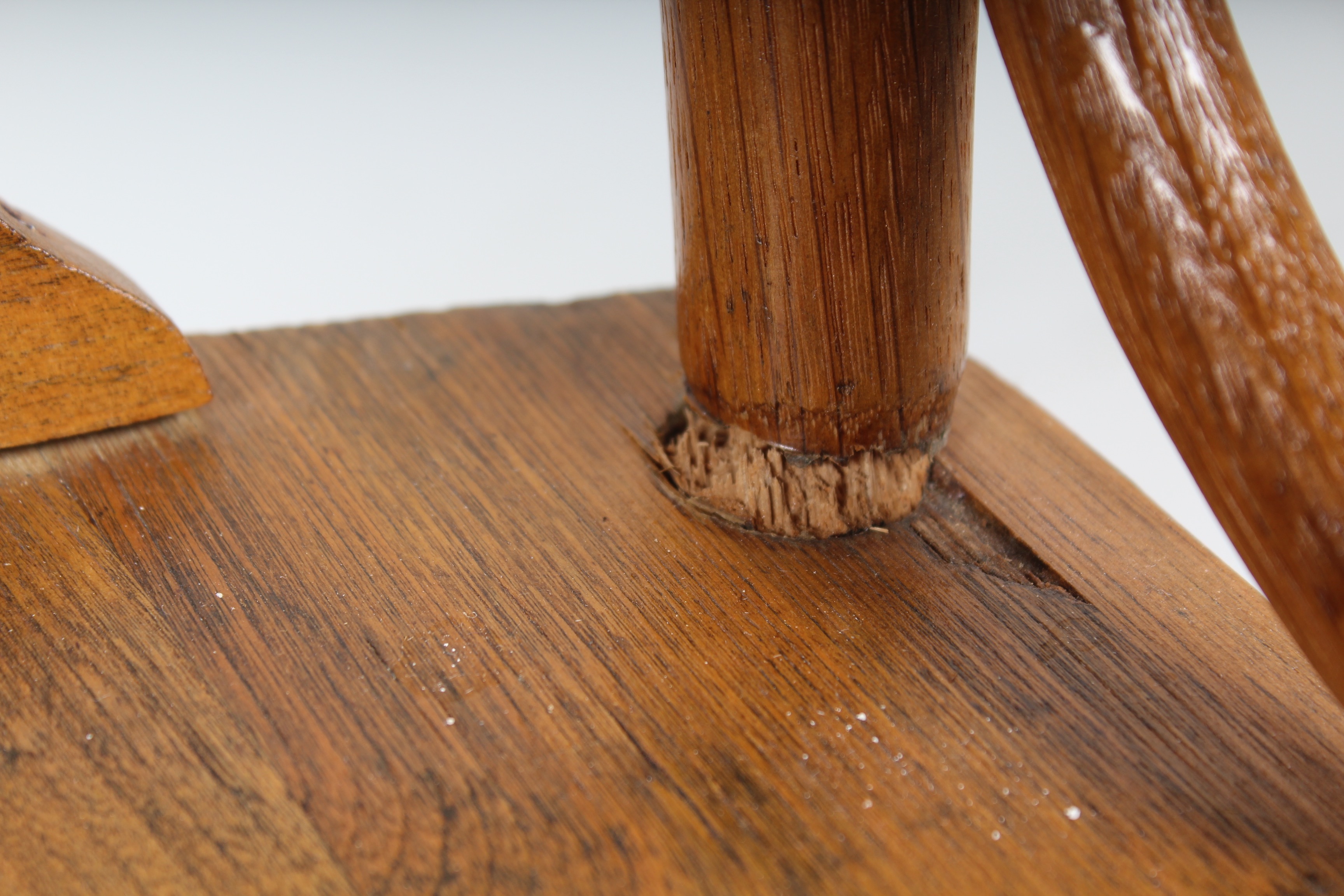 Quartet of Antique Spindle Back Ash Wood Chairs