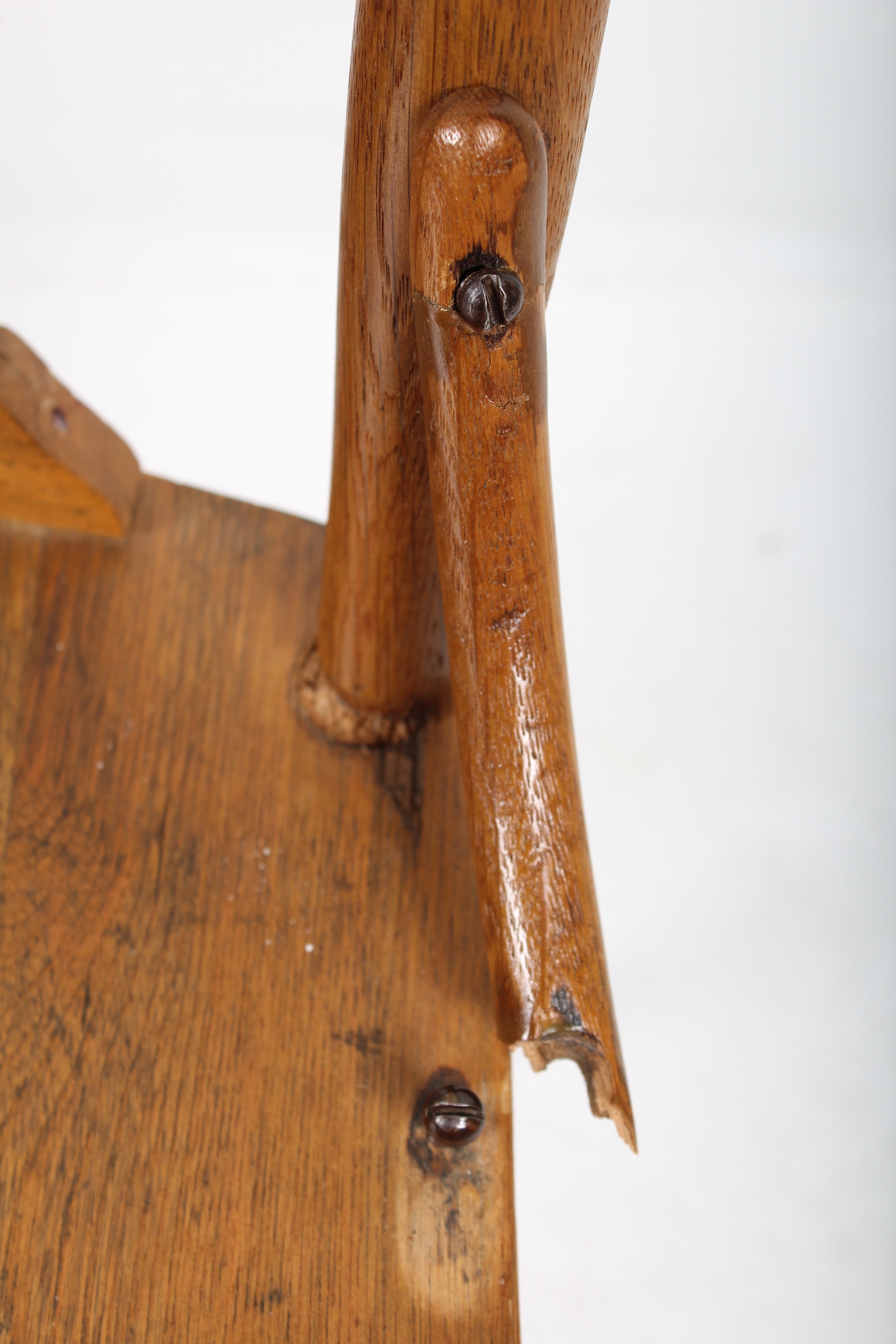 Quartet of Antique Spindle Back Ash Wood Chairs