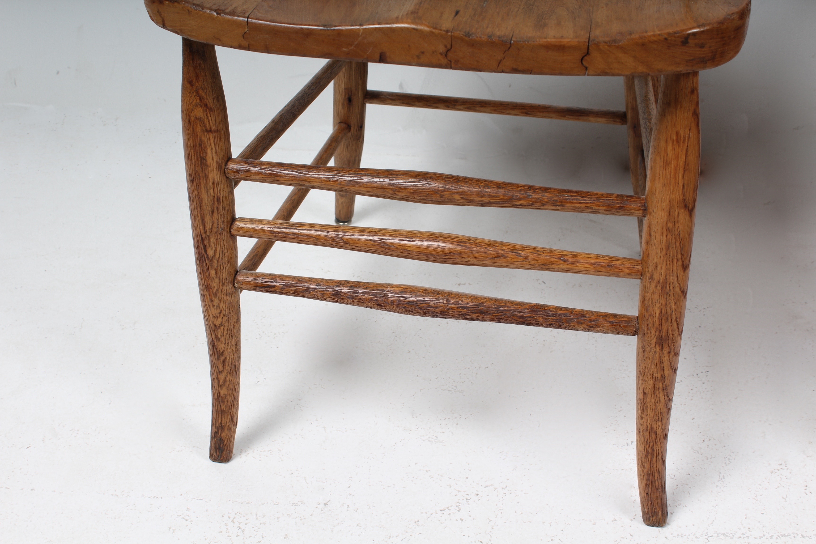 Quartet of Antique Spindle Back Ash Wood Chairs