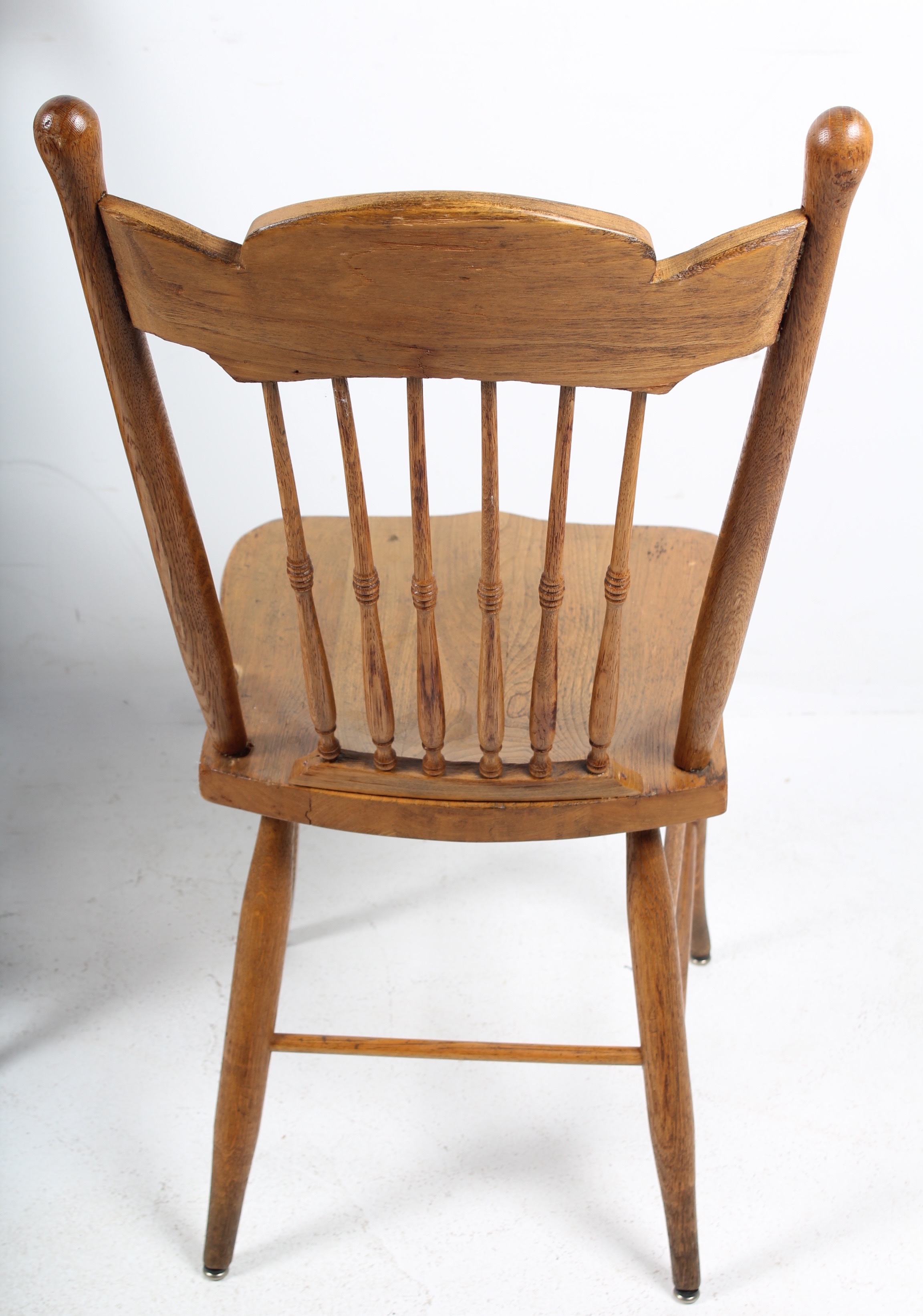 Quartet of Antique Spindle Back Ash Wood Chairs