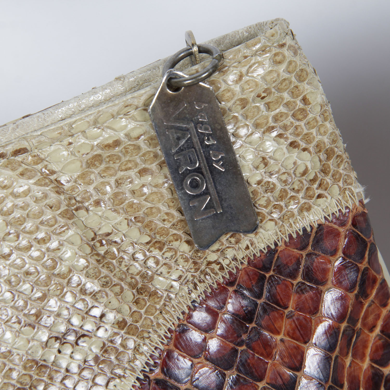Pair of Vintage Varon Snakeskin Handbags with Brass Handles
