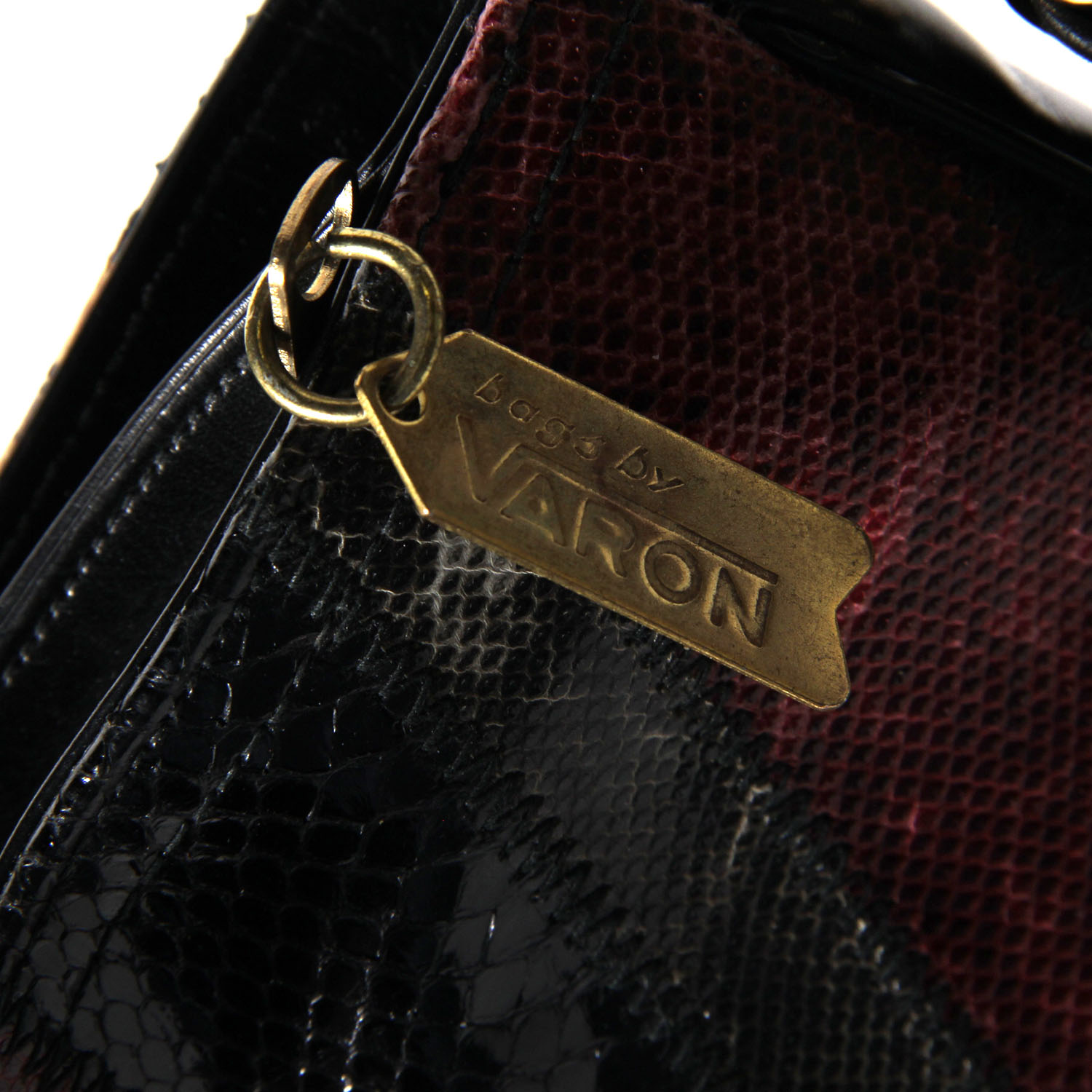 Pair of Vintage Varon Snakeskin Handbags with Brass Handles