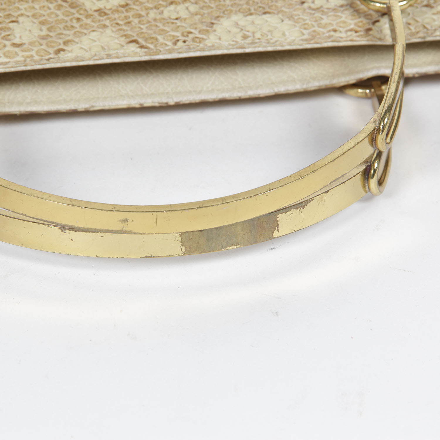 Pair of Vintage Varon Snakeskin Handbags with Brass Handles