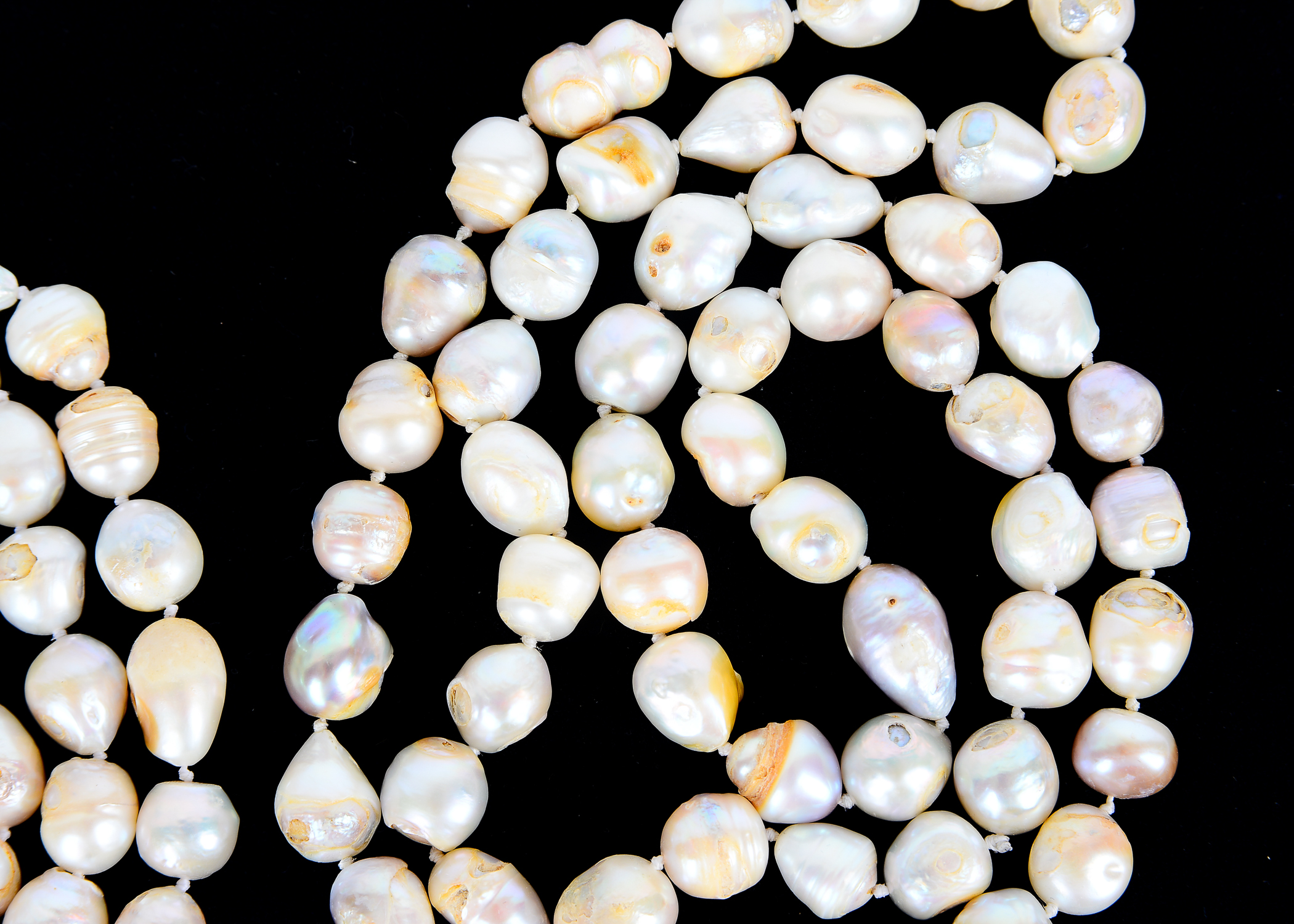 Pair of White Cultured Pearl Necklaces