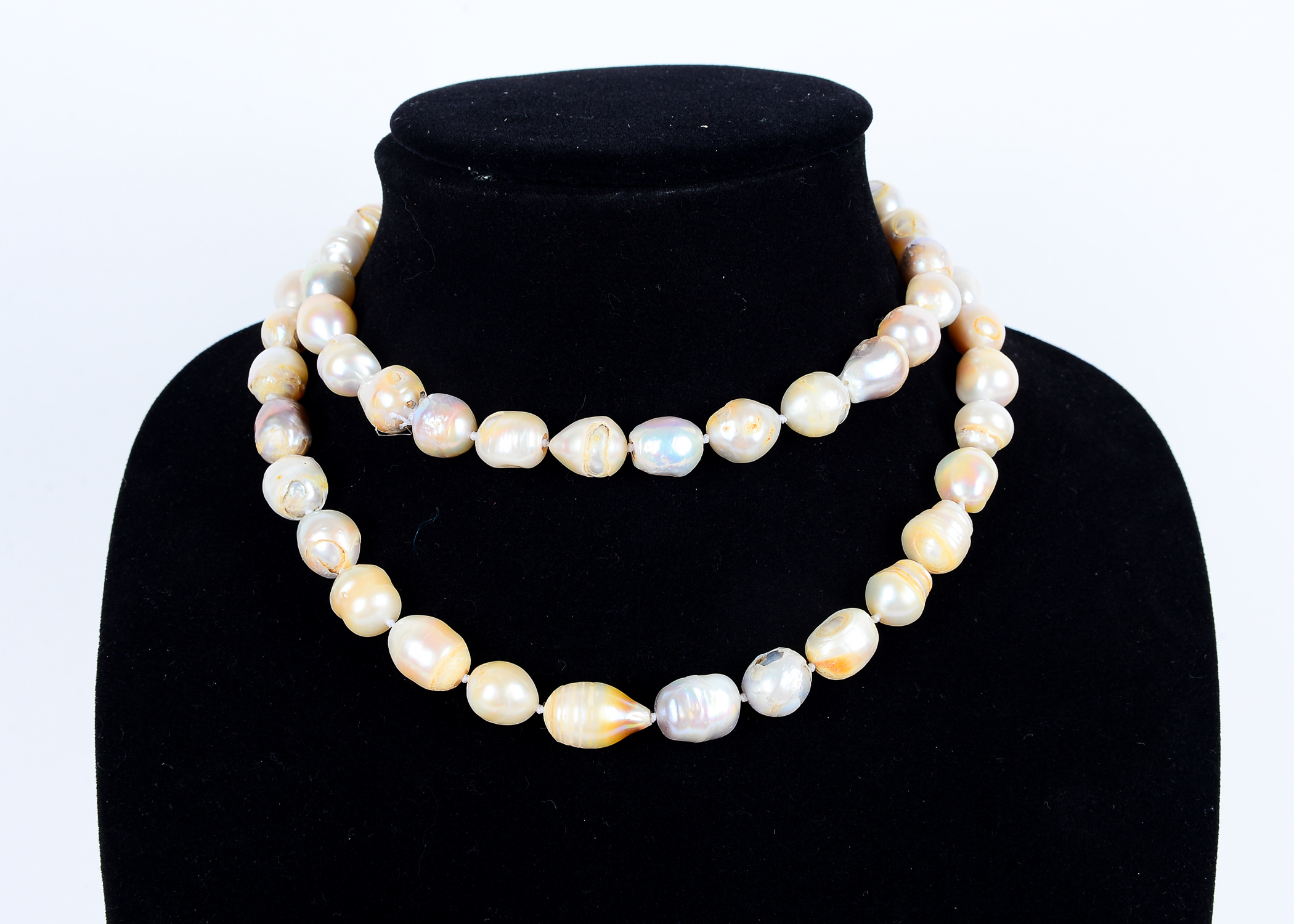 Pair of White Cultured Pearl Necklaces