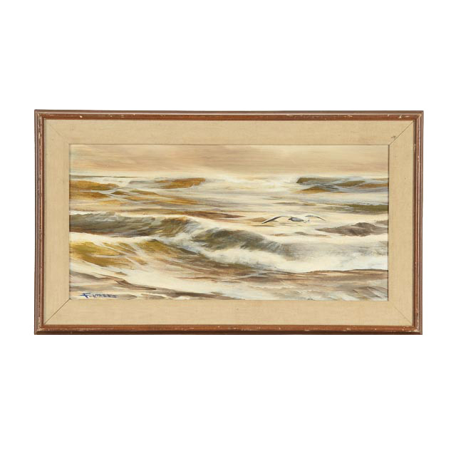 Tom Fentress Original Oil on Board "Oregon Inlet, N.C."