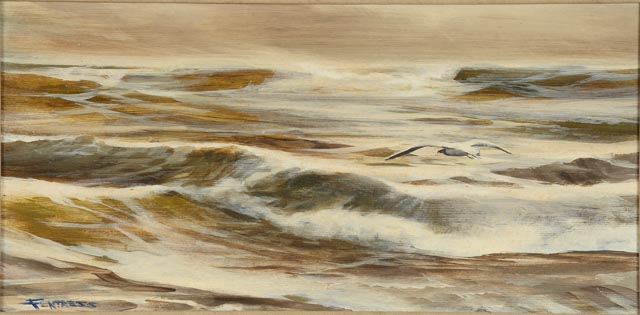 Tom Fentress Original Oil on Board "Oregon Inlet, N.C."