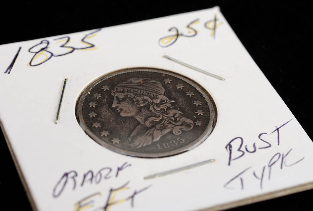 1835 Capped Bust Silver Quarter