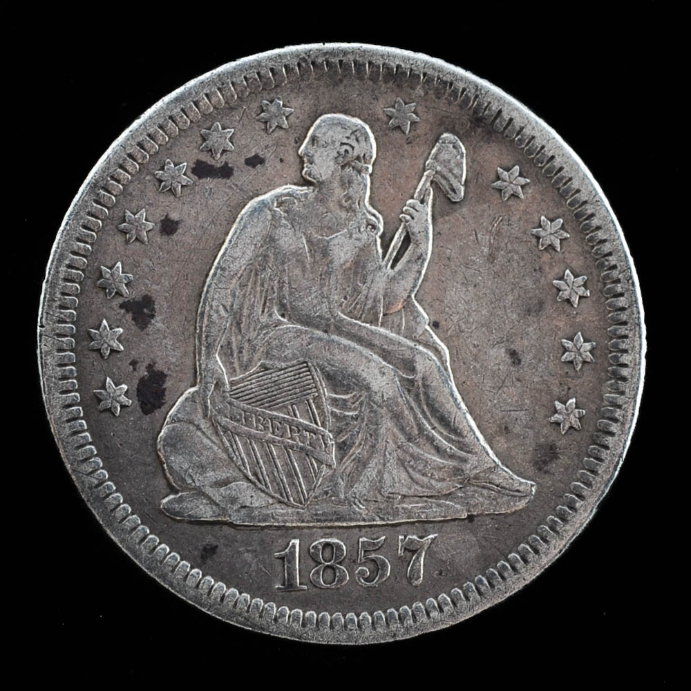 1857 O Seated Liberty Silver Quarter
