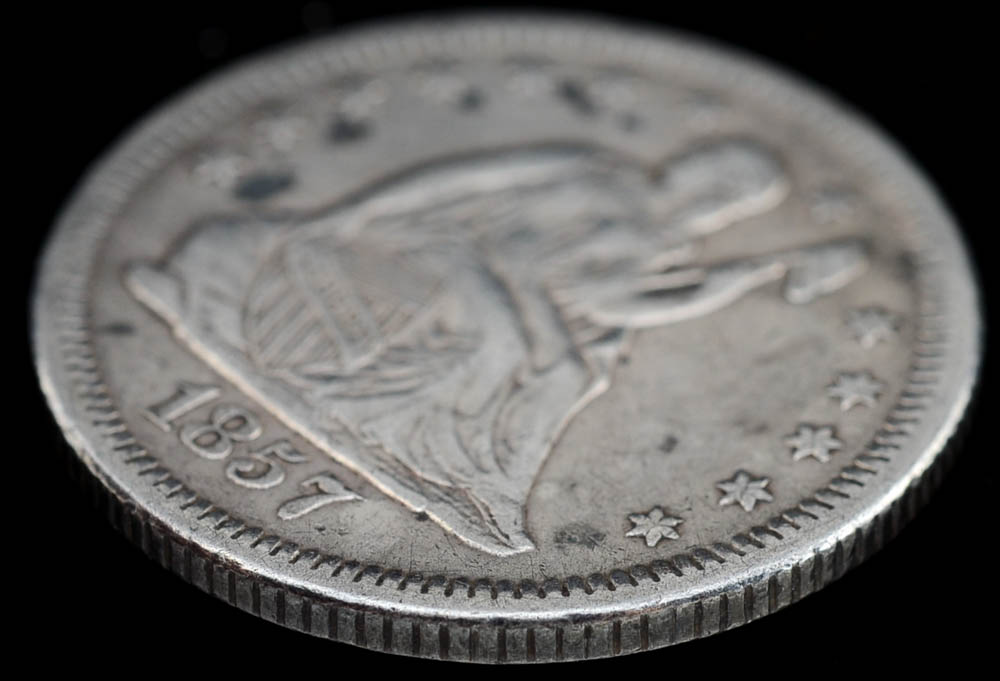 1857 O Seated Liberty Silver Quarter