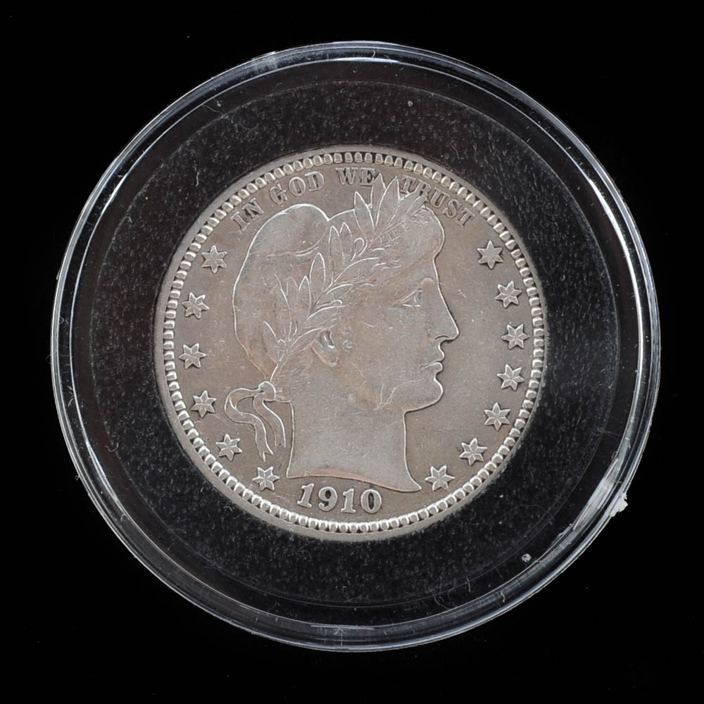 1910 Silver Barber Quarter