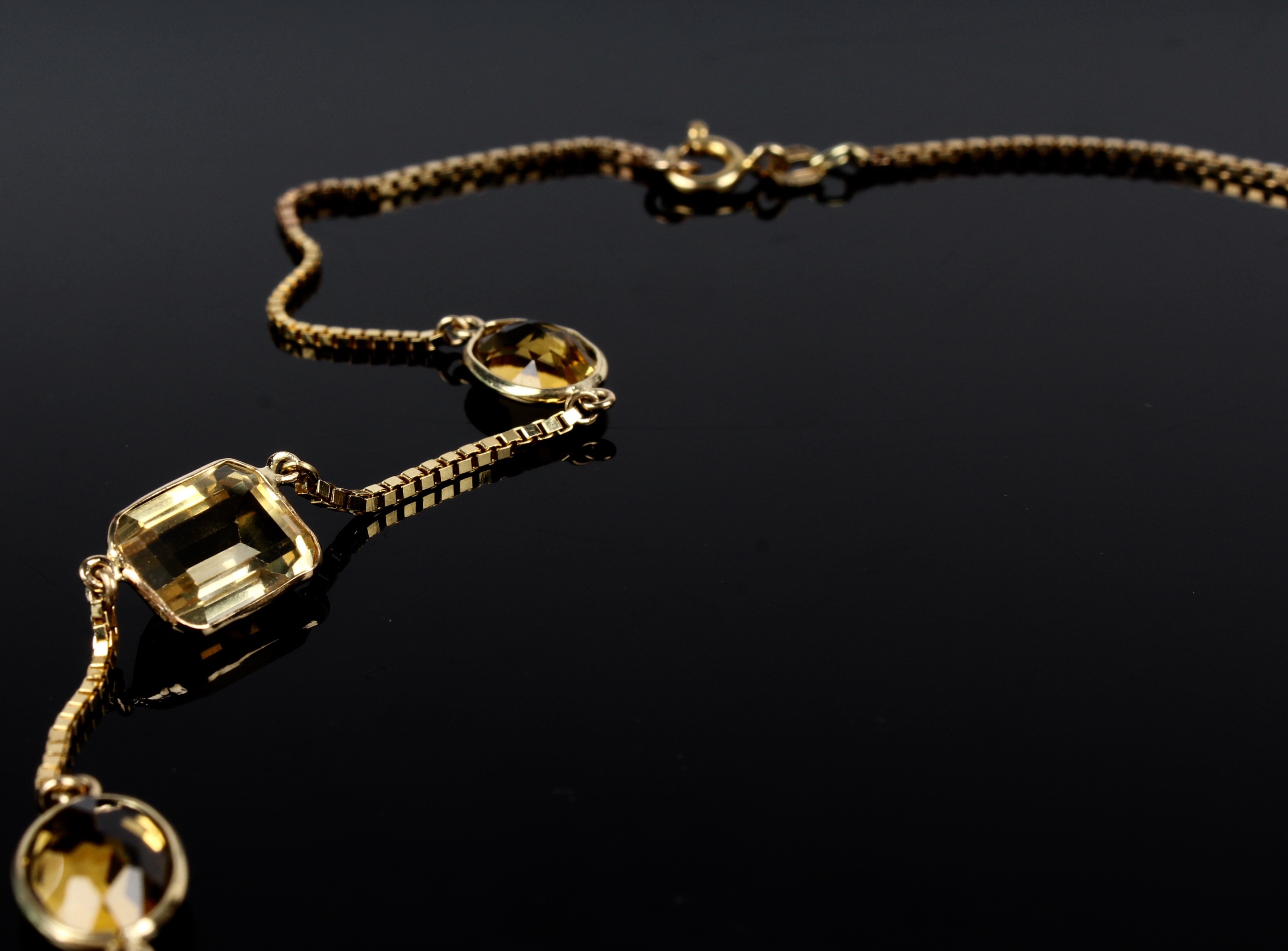 14K Yellow Gold Natural Citrine Necklace