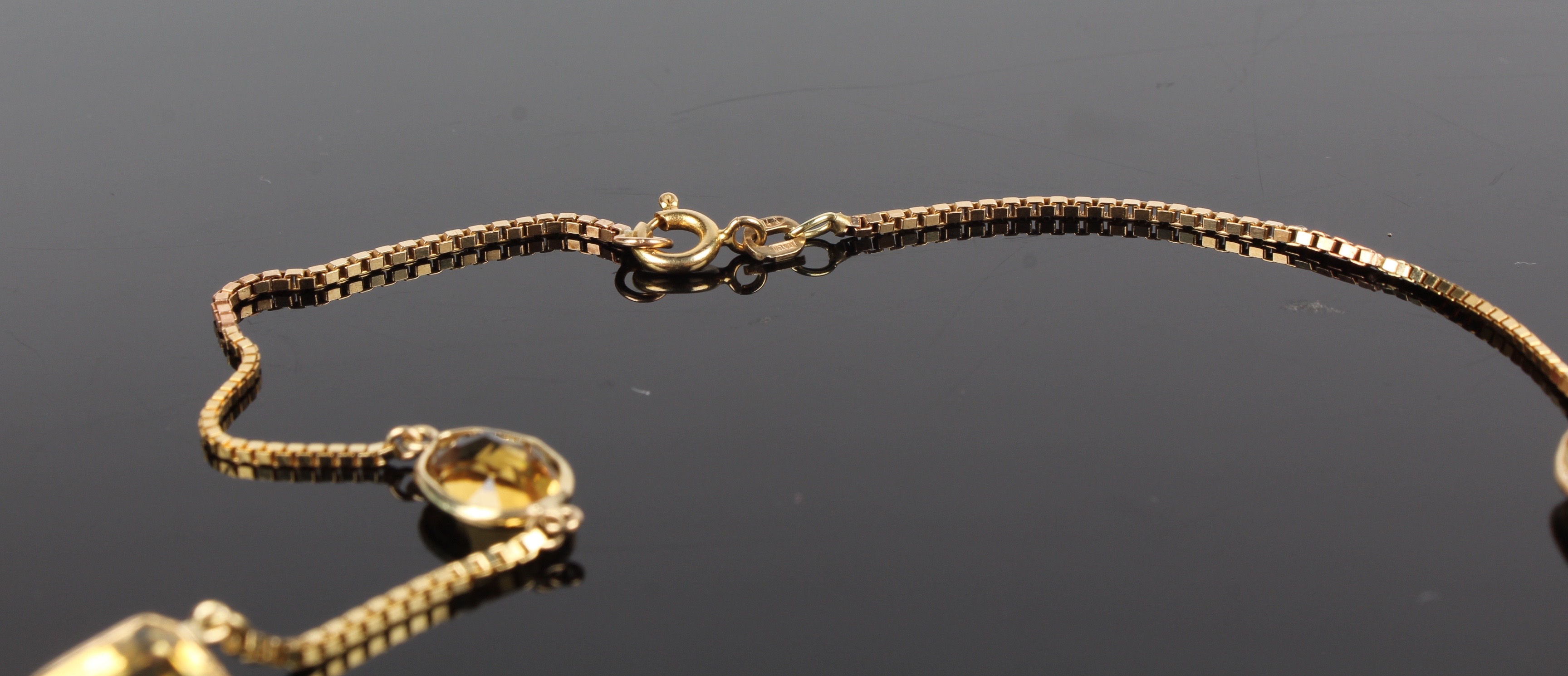 14K Yellow Gold Natural Citrine Necklace