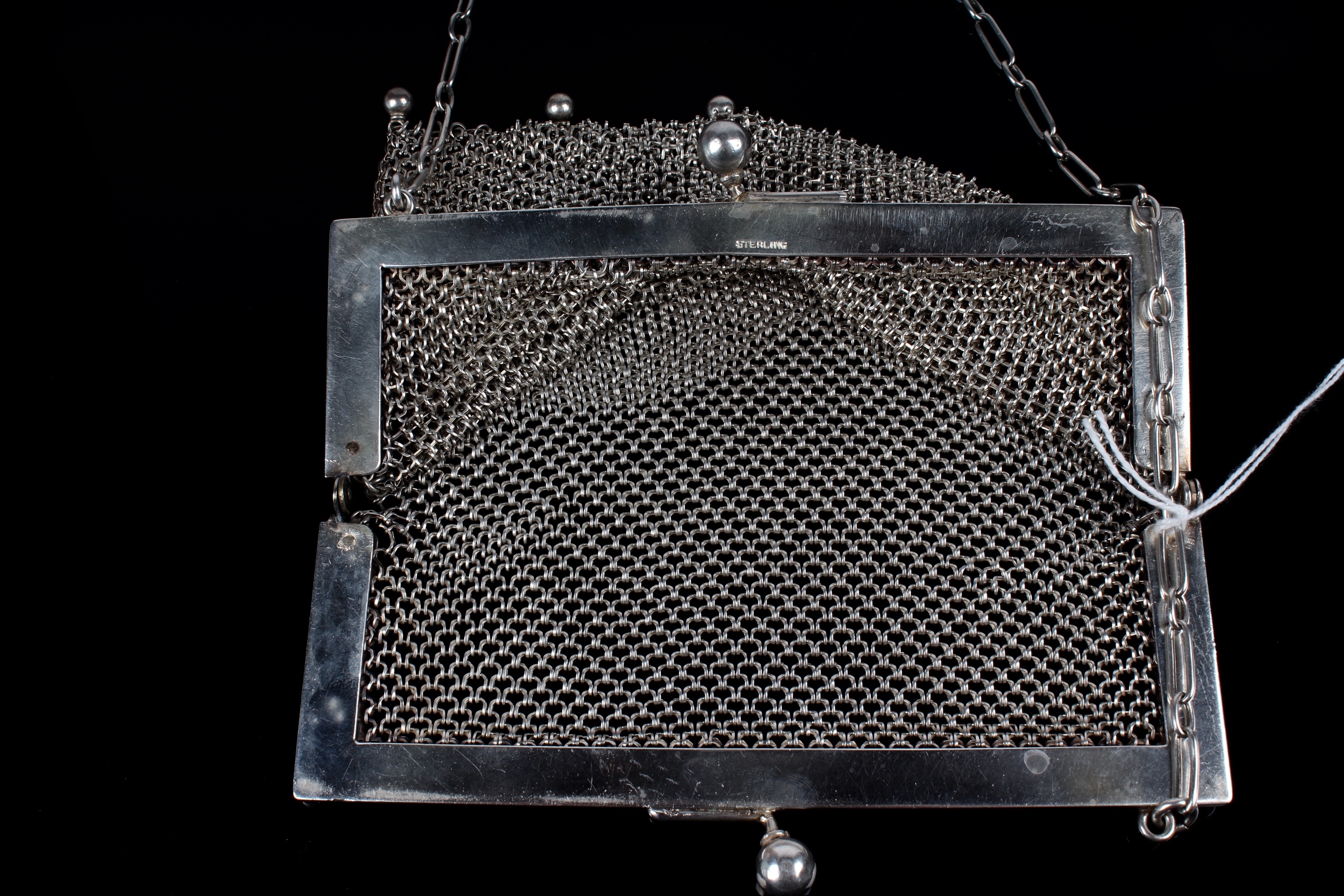 Vintage Sterling Silver Hand Engraved Mesh Purse