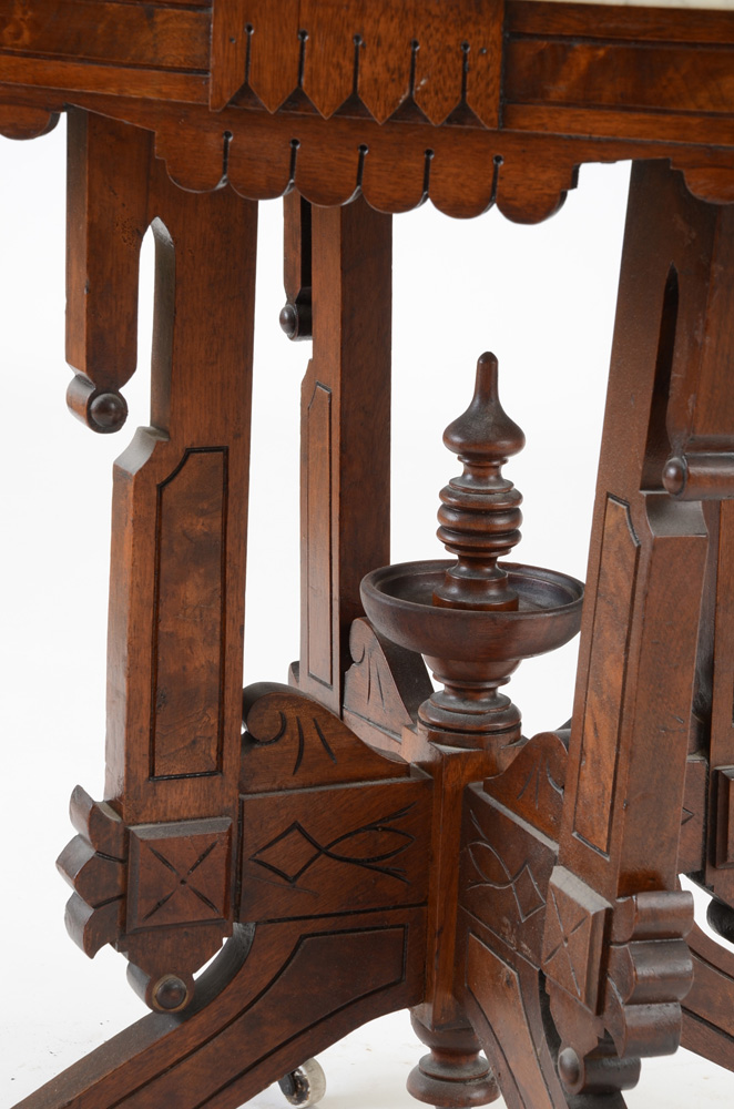 Eastlake Style Marble Top Parlor Table