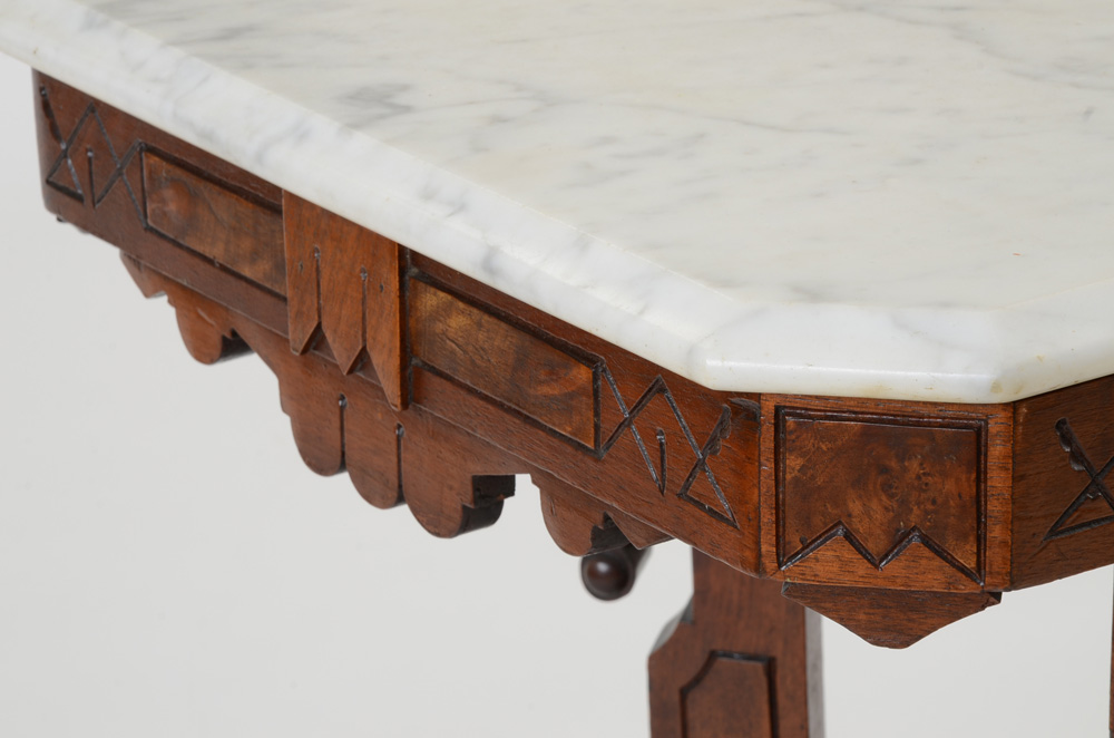 Eastlake Style Marble Top Parlor Table