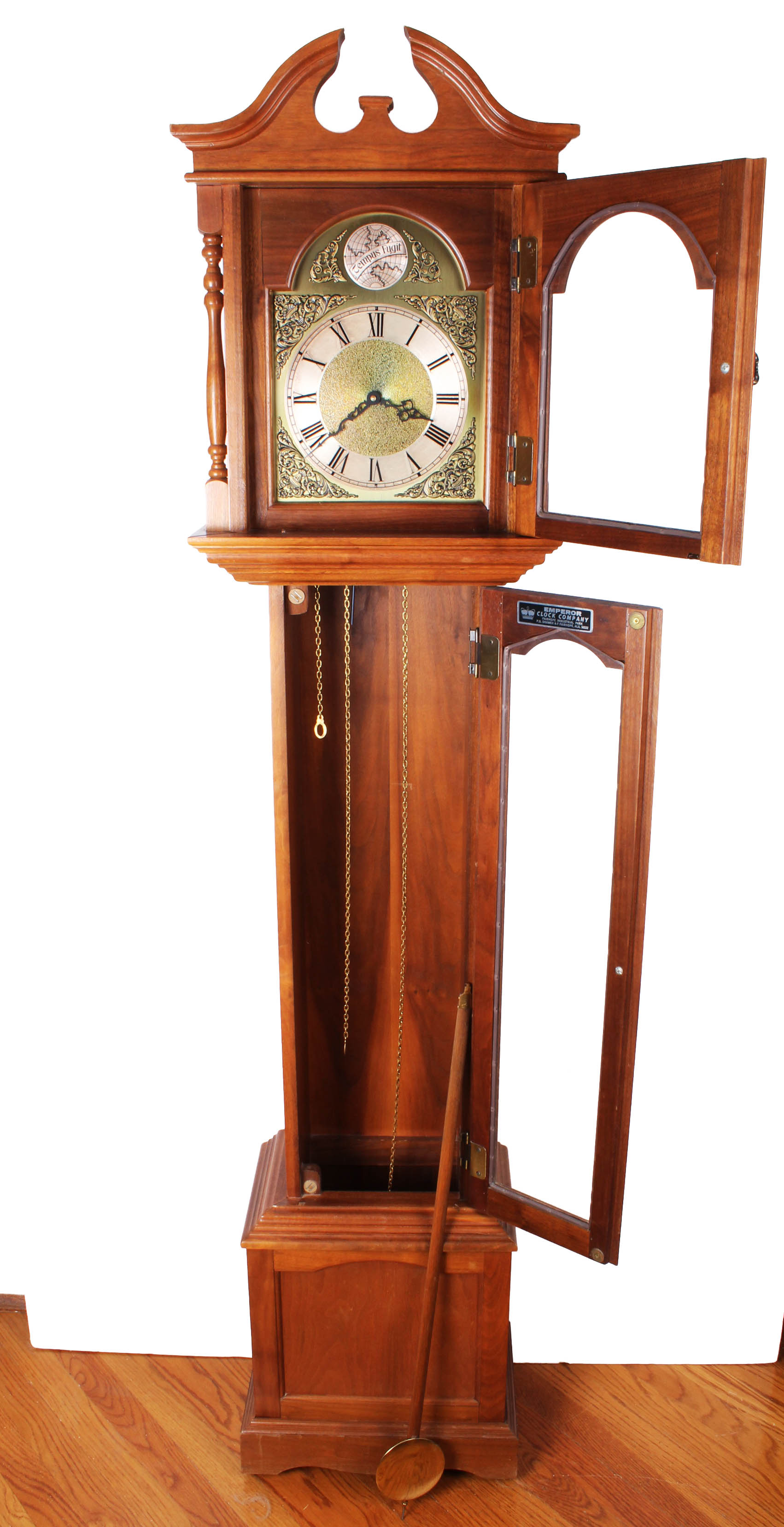 Vintage Emperor Clock Co. West German Project Grandfather Clock