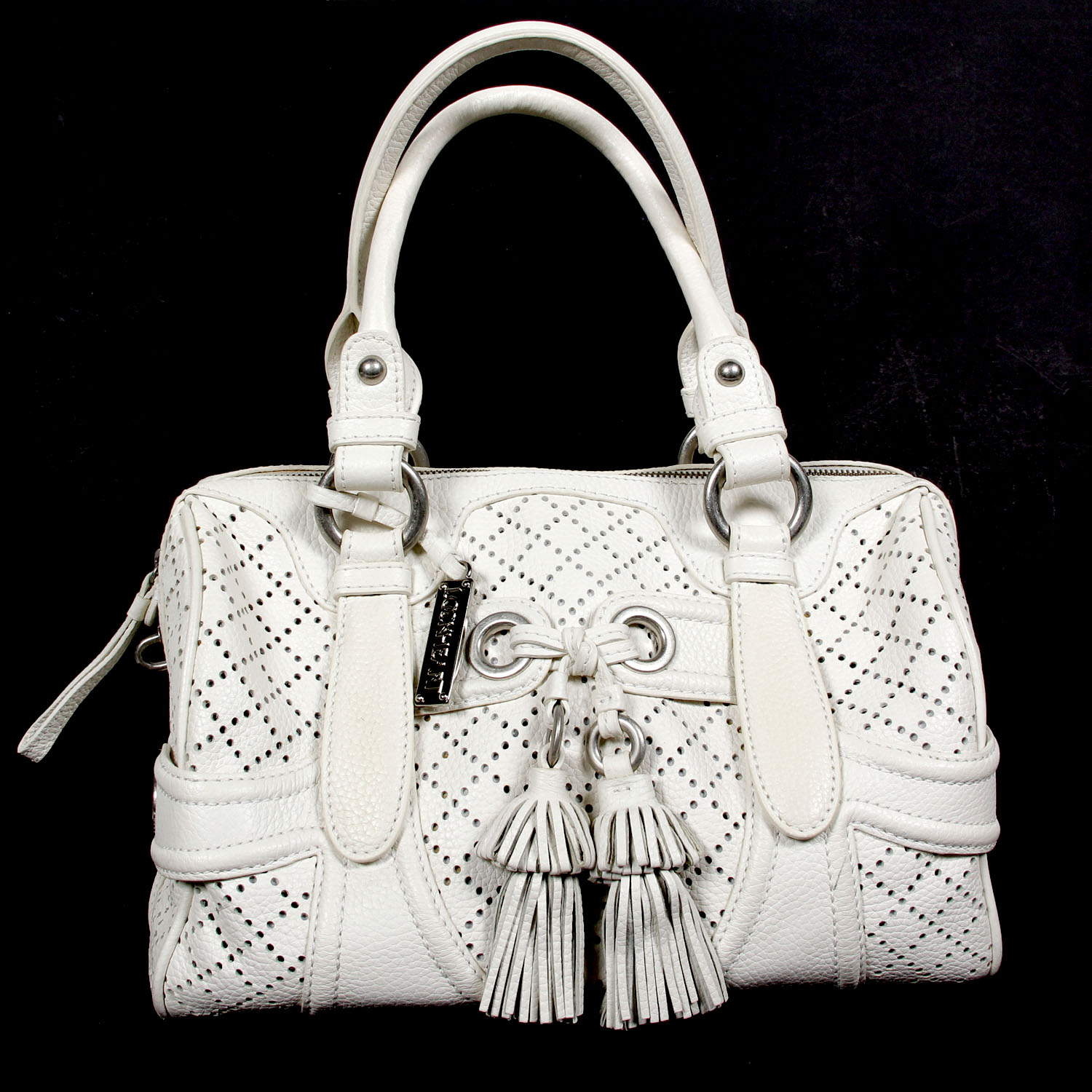Lockheart White Leather Handbag