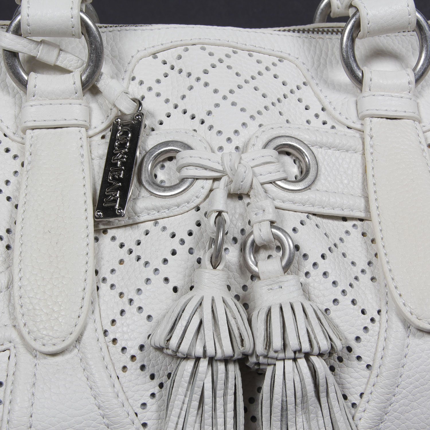 Lockheart White Leather Handbag