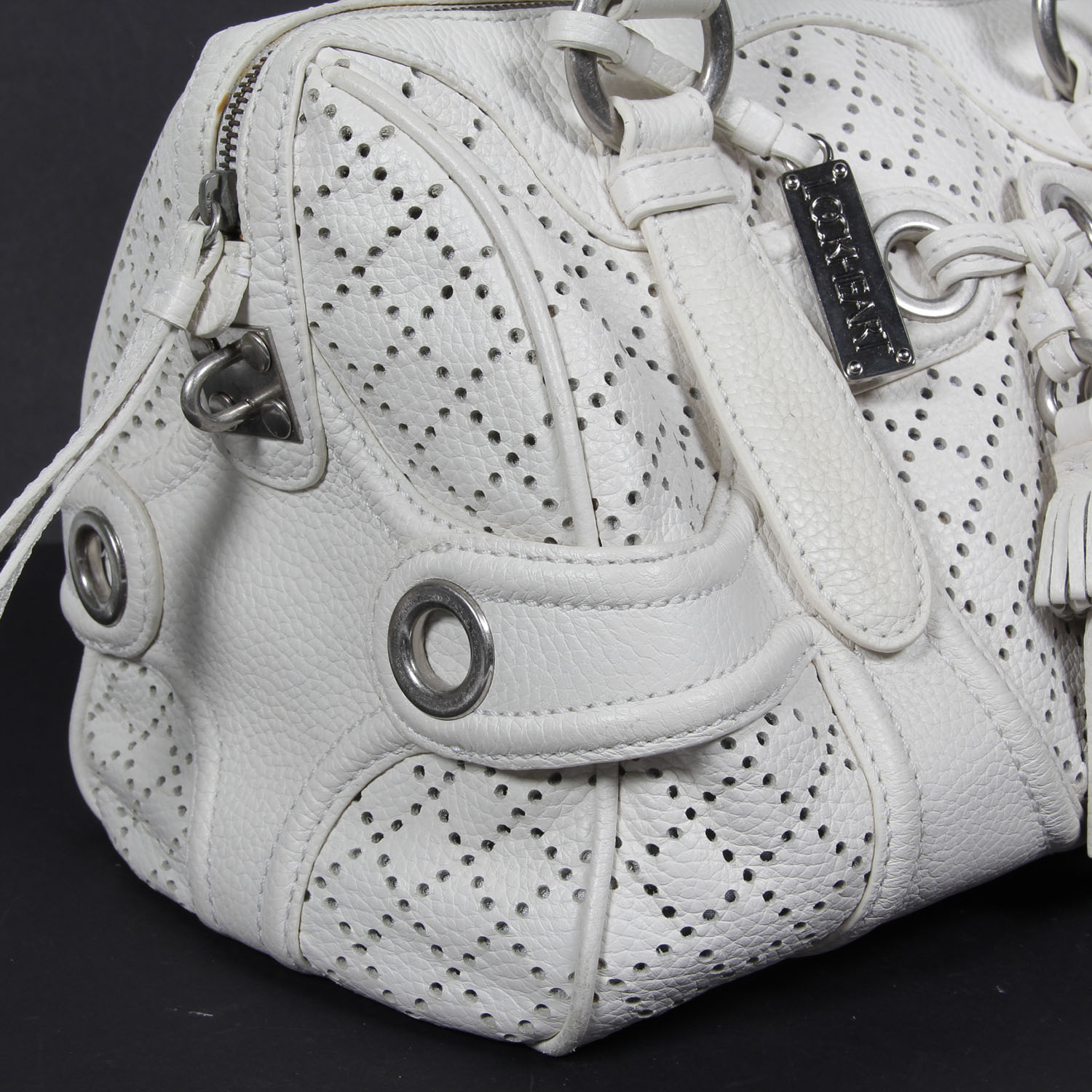 Lockheart White Leather Handbag